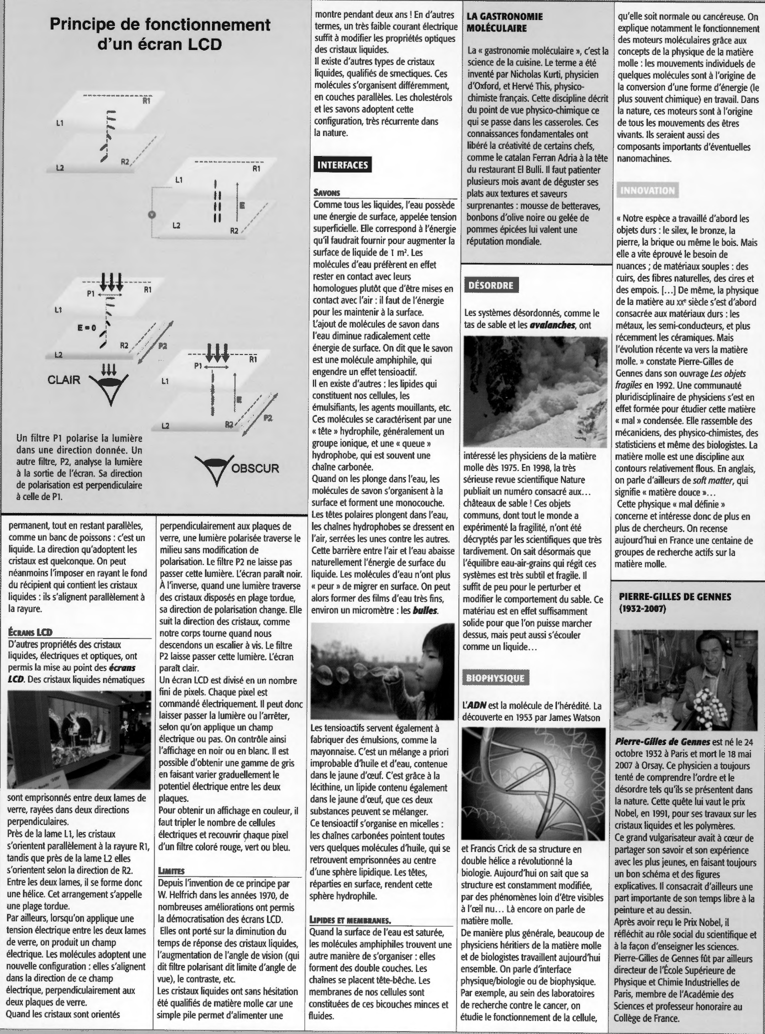 Prévisualisation du document TPE: LA MATIÈRE MOLLE