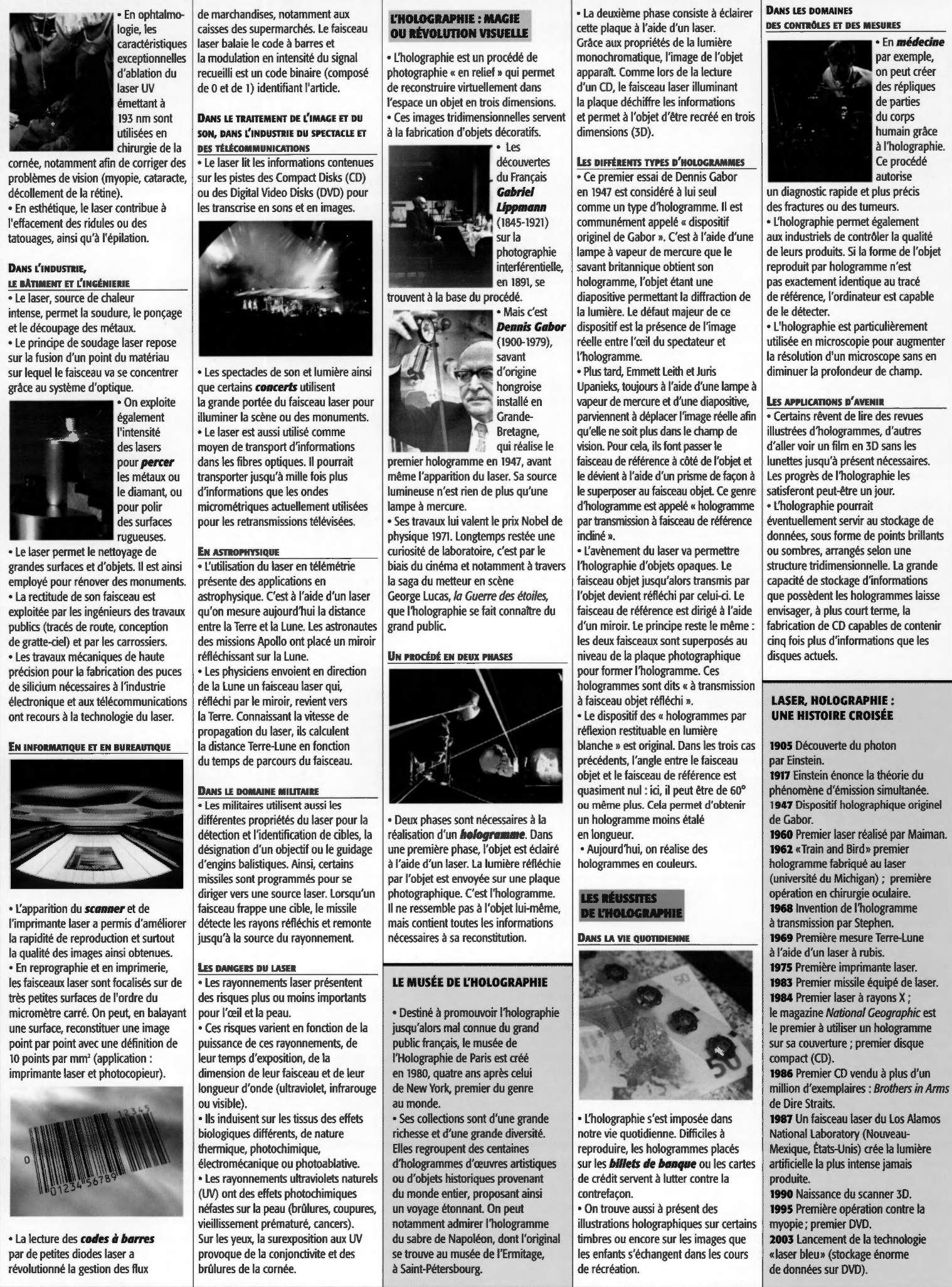 Prévisualisation du document TPE: LASERS ET HOLOGRAMMES