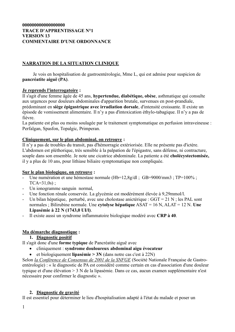 Prévisualisation du document TRACE D'APPRENTISSAGE N°1 VERSION 13 COMMENTAIRE D'UNE ORDONNANCE