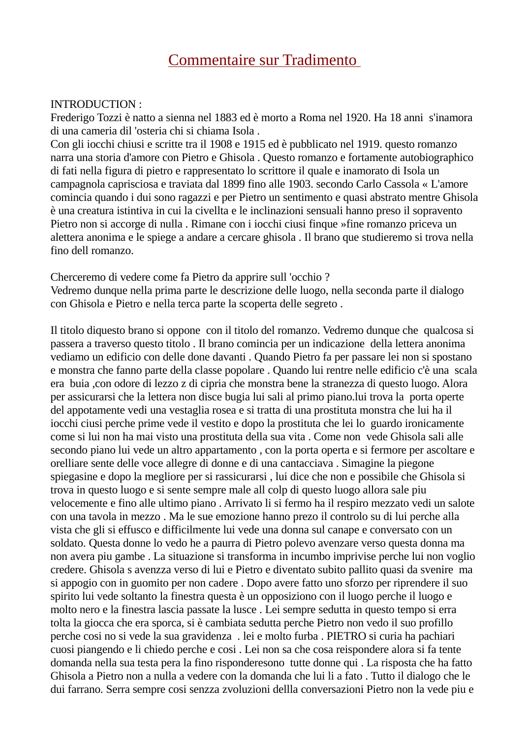 Prévisualisation du document Tradimento