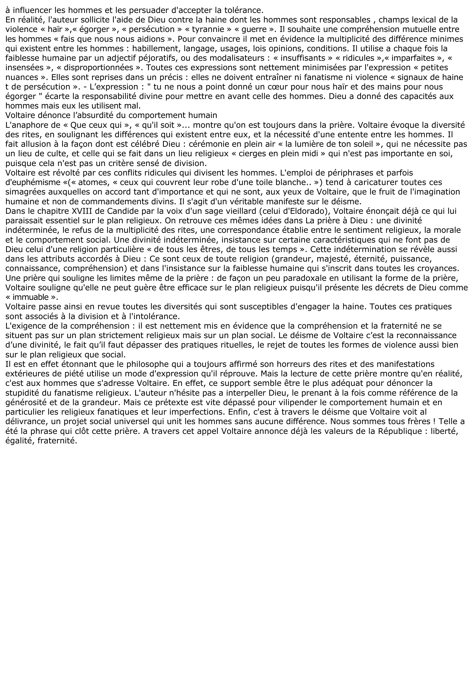 Prévisualisation du document Traité sur la tolérance Voltaire