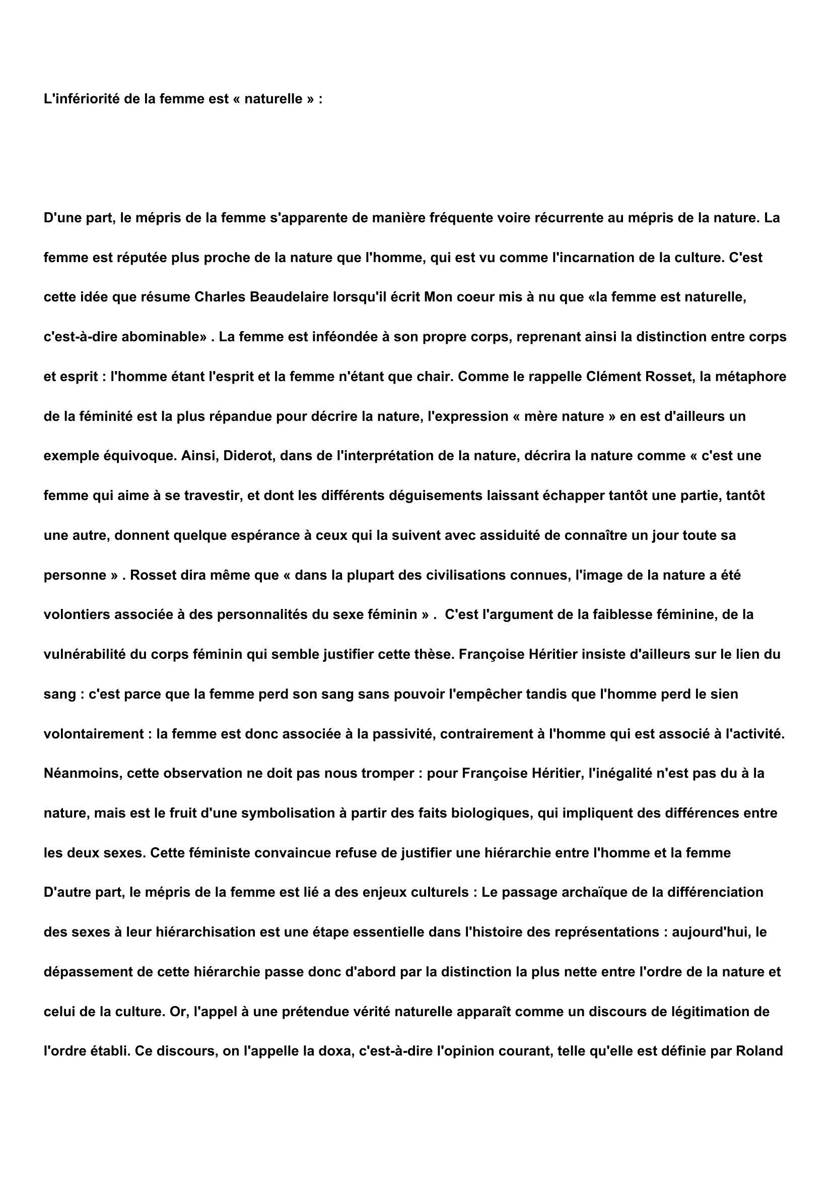 Prévisualisation du document Traiter de la question des femmes dans un exposé de culture générale
