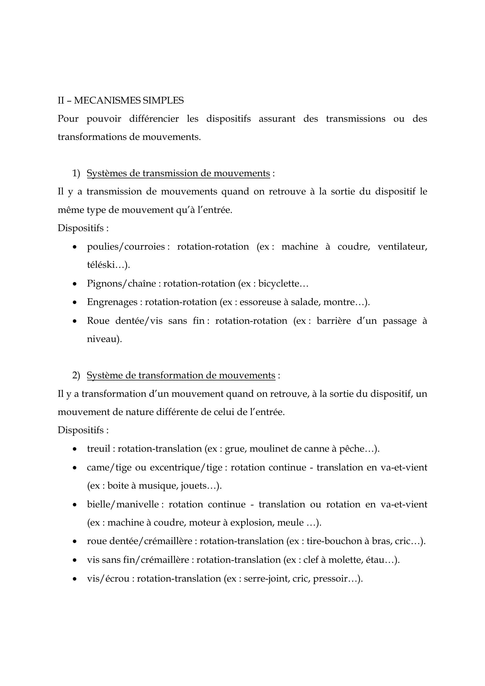 Prévisualisation du document TRANSMISSIONS DU MOUVEMENT
Synthèse sélectionnée par Sylvain
sylvain.