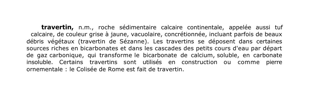 Prévisualisation du document travertin, n.
