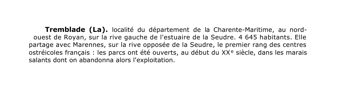 Prévisualisation du document Tremblade (La).