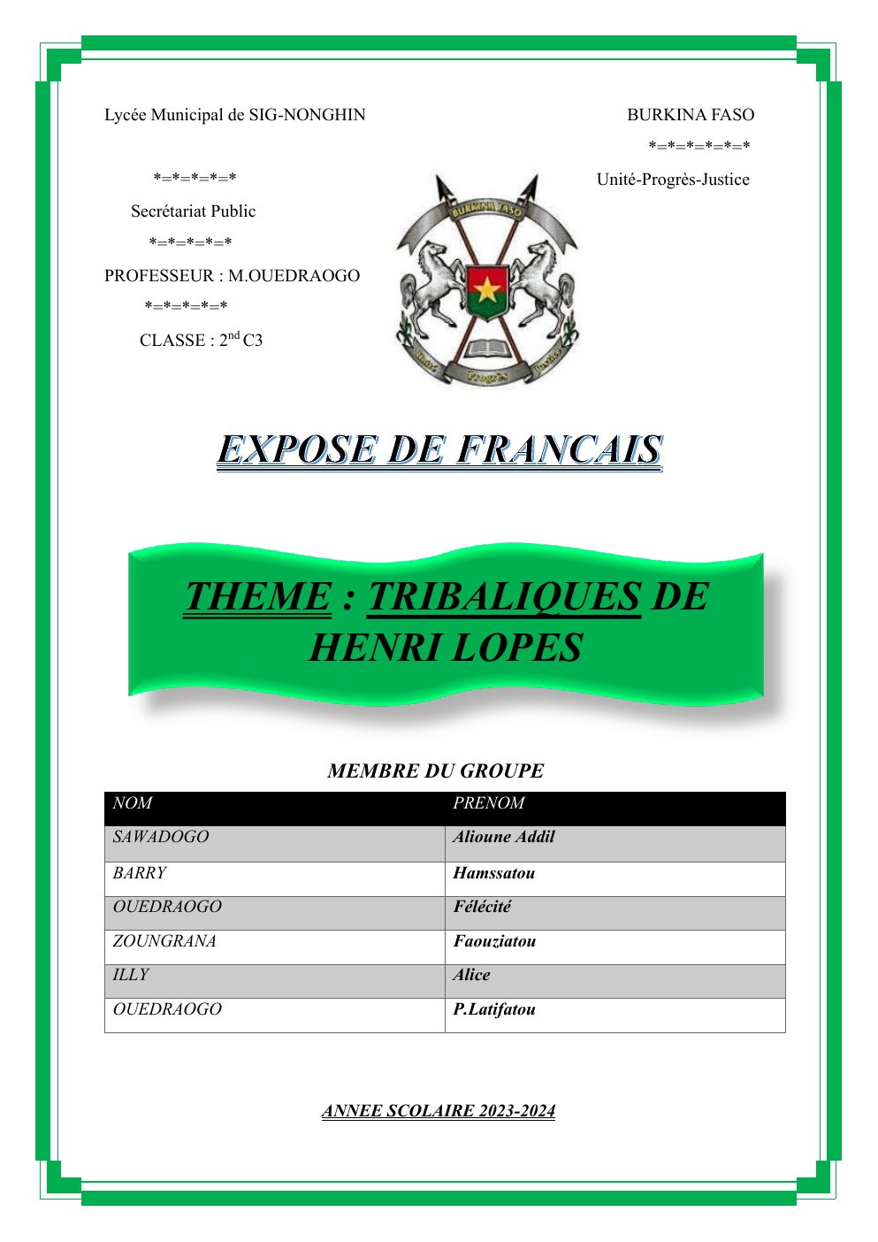 Prévisualisation du document TRIBALIQUE DE HENRI LOPES