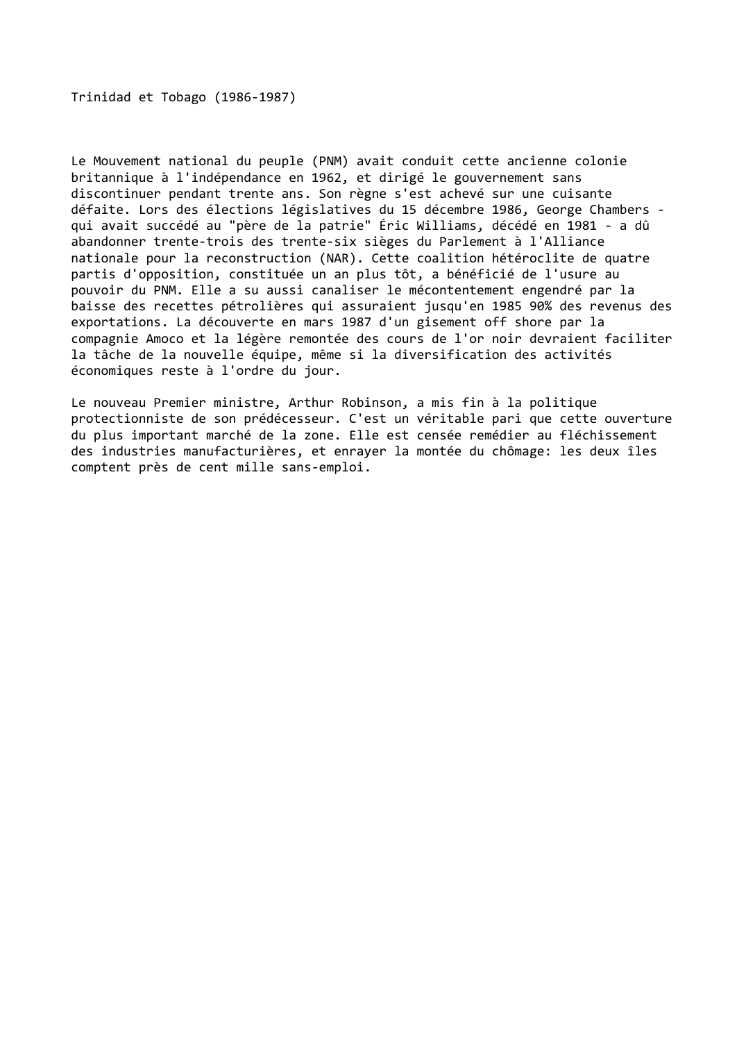 Prévisualisation du document Trinidad et Tobago (1986-1987)