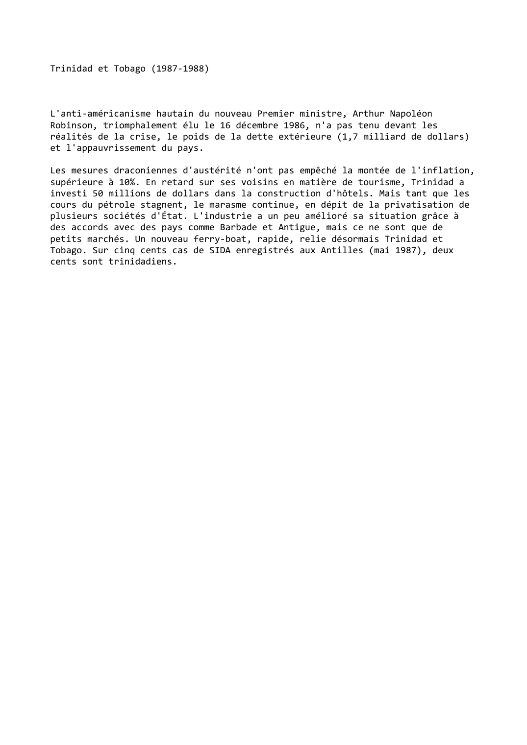 Prévisualisation du document Trinidad et Tobago (1987-1988)