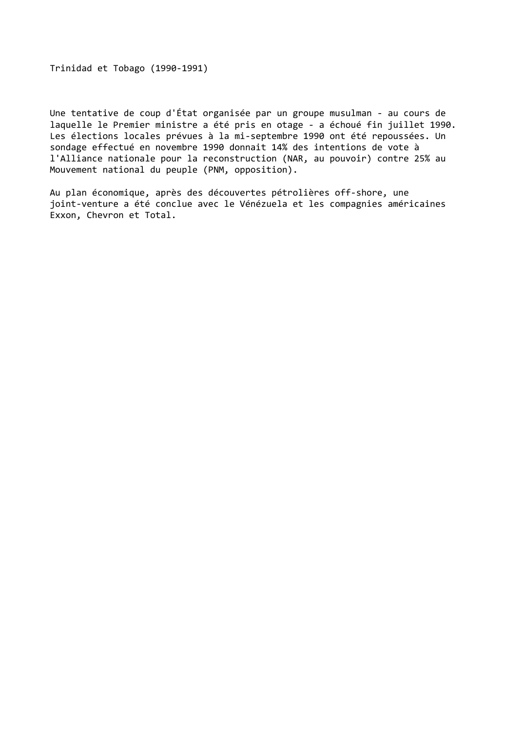 Prévisualisation du document Trinidad et Tobago (1990-1991)