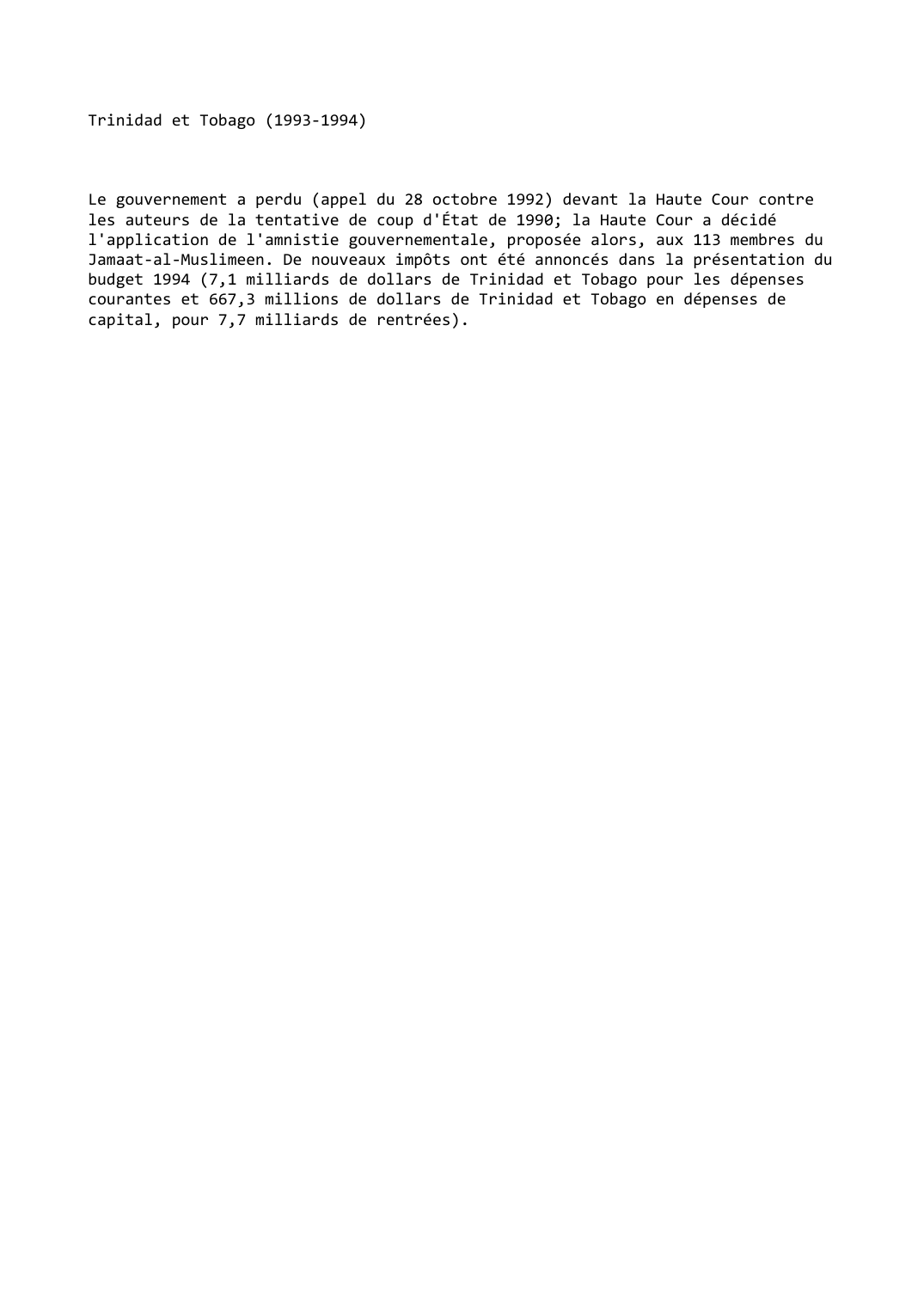 Prévisualisation du document Trinidad et Tobago (1993-1994)