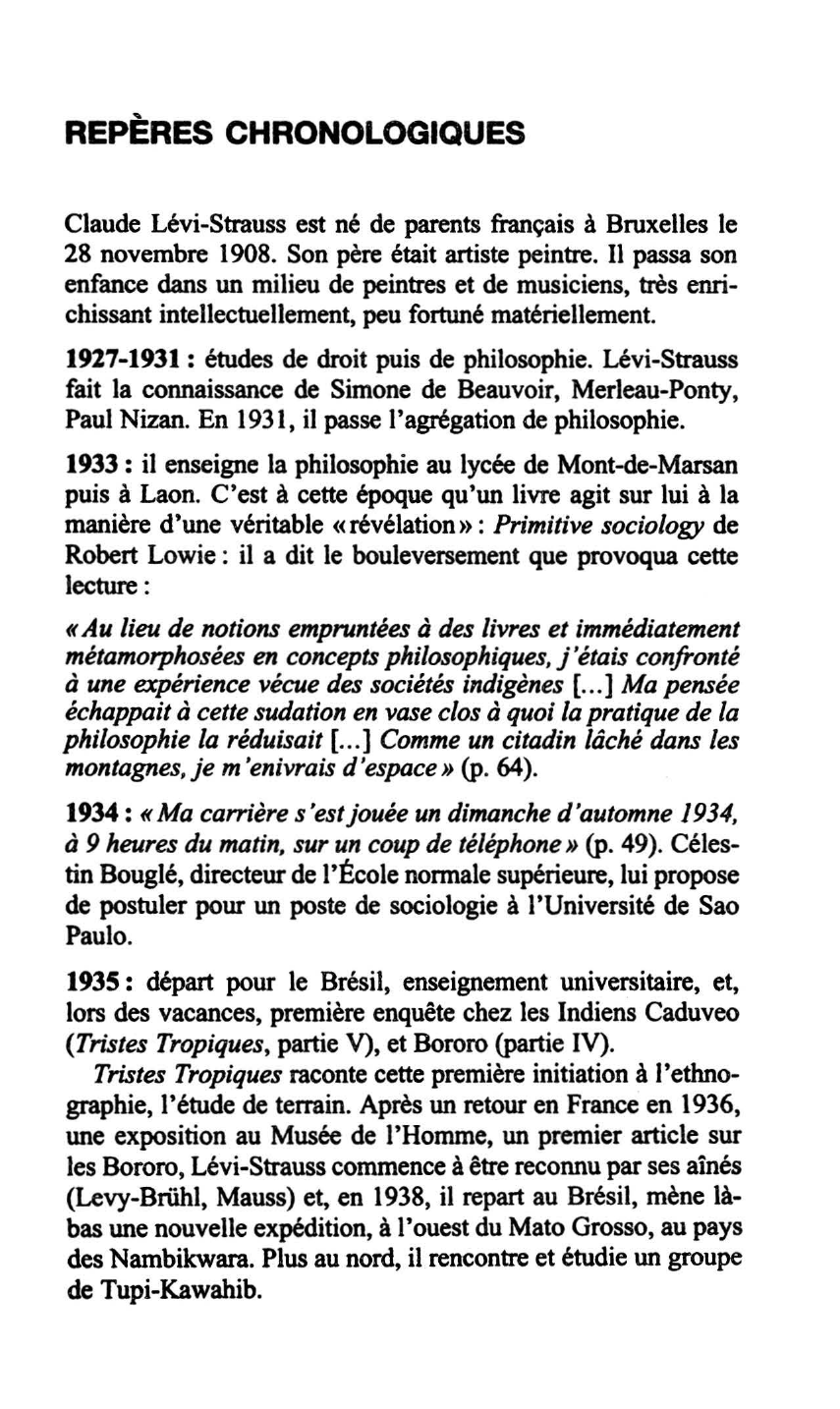 Prévisualisation du document Tristes Tropiques de Claude LÉVI-STRAUSS (analyse)