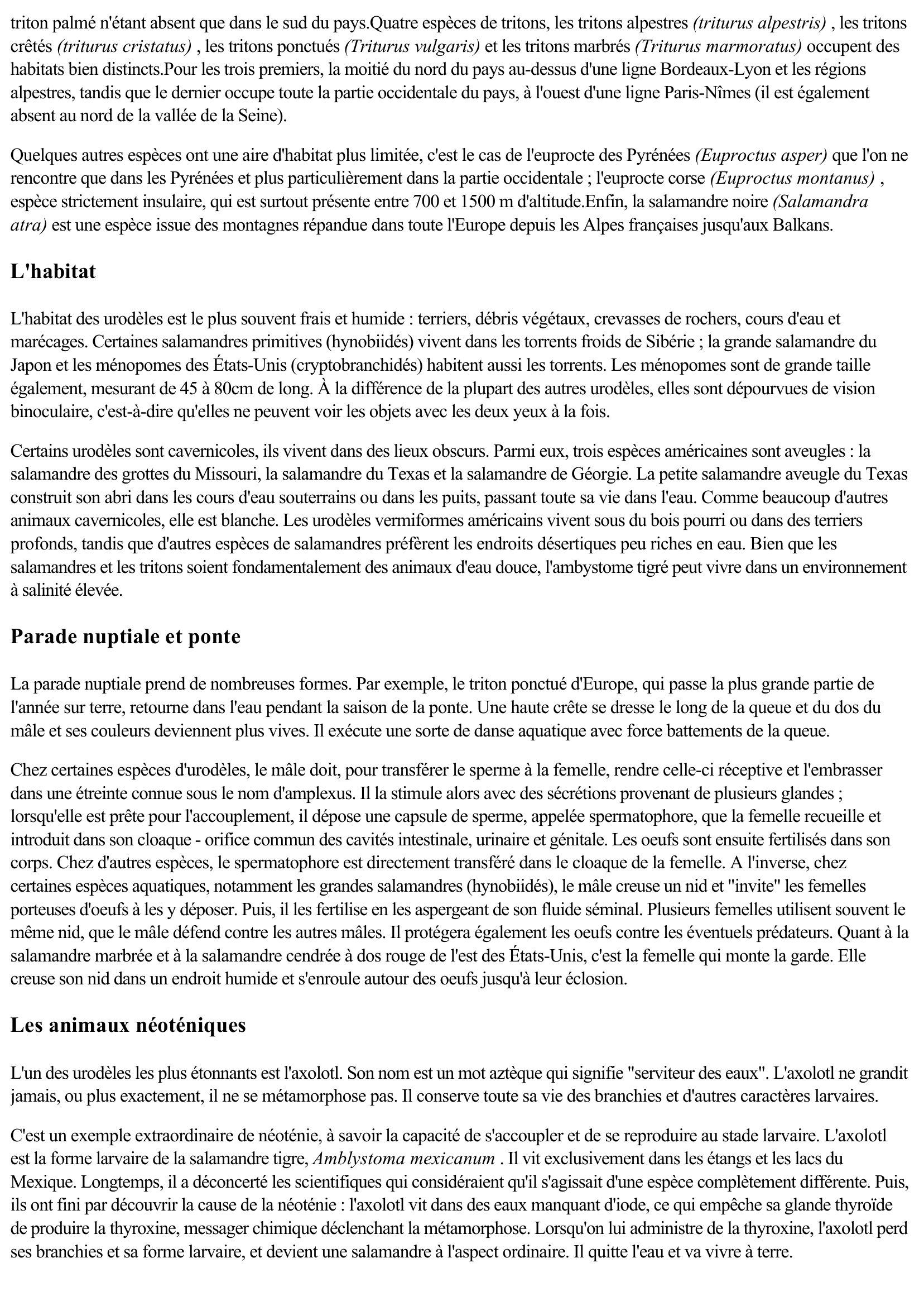 Prévisualisation du document Tritons et salamandres (Faune et Flore)