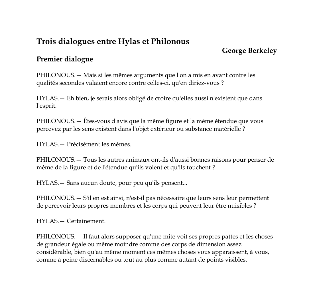 Prévisualisation du document Trois dialogues entre Hylas et PhilonousGeorge BerkeleyPremier dialoguePHILONOUS.