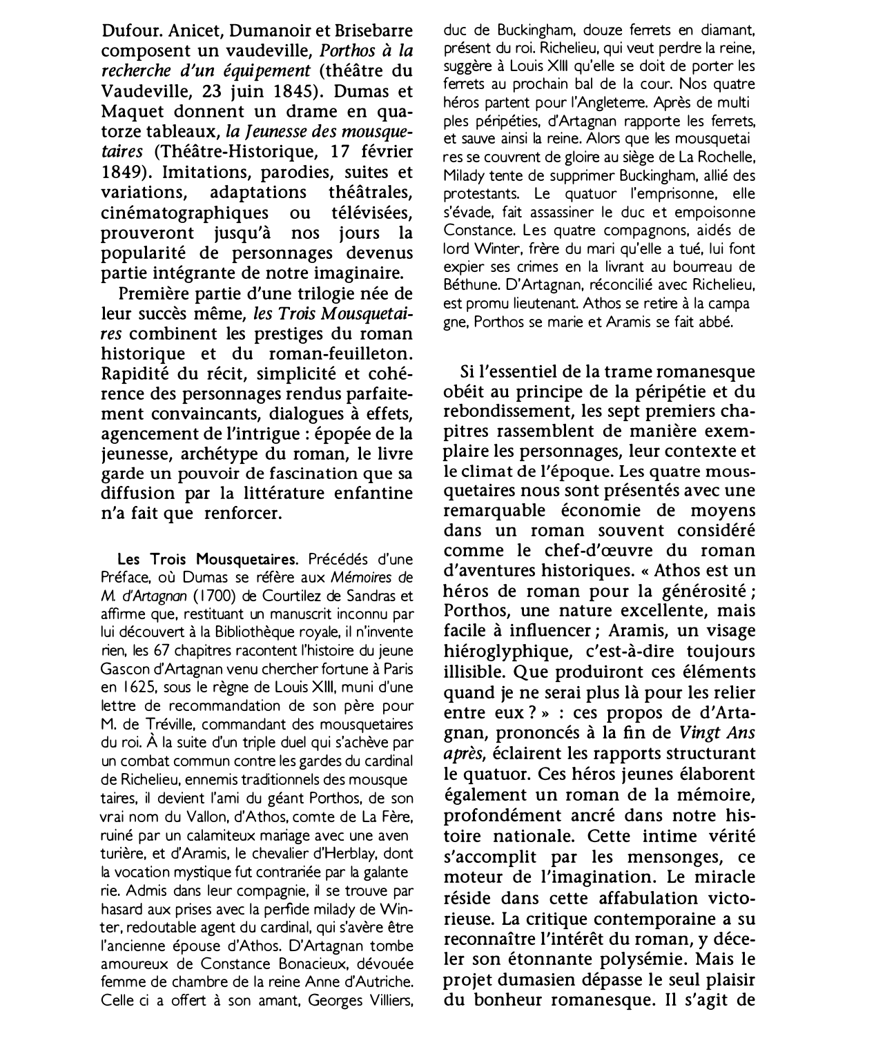 Prévisualisation du document Trois Mousquetaires (les).    Roman d'Alexandre Dumas (résumé et analyse de l'oeuvre)