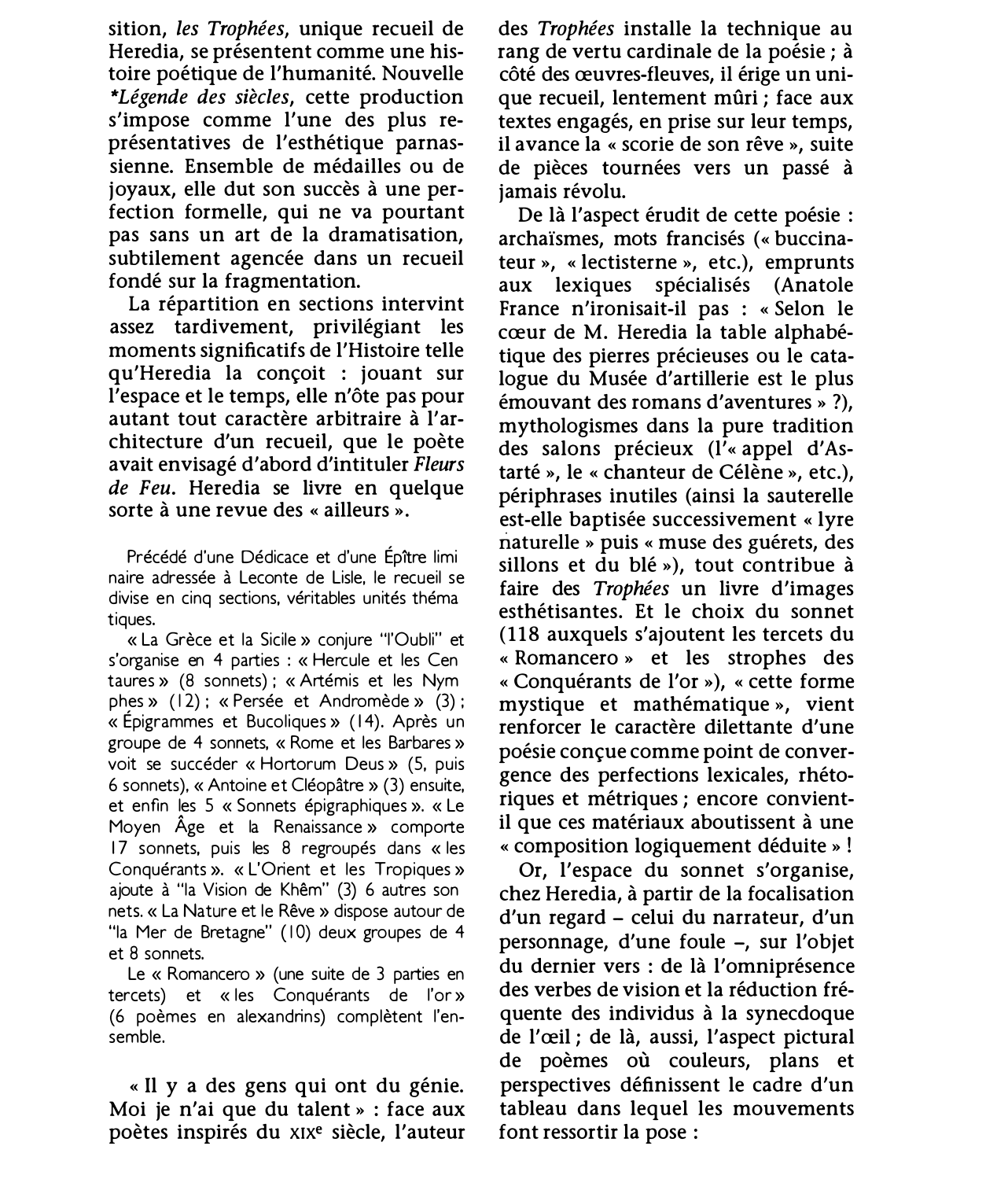 Prévisualisation du document TROPHÉES (les). Recueil poétique de José Maria de Heredia (résumé & analyse)