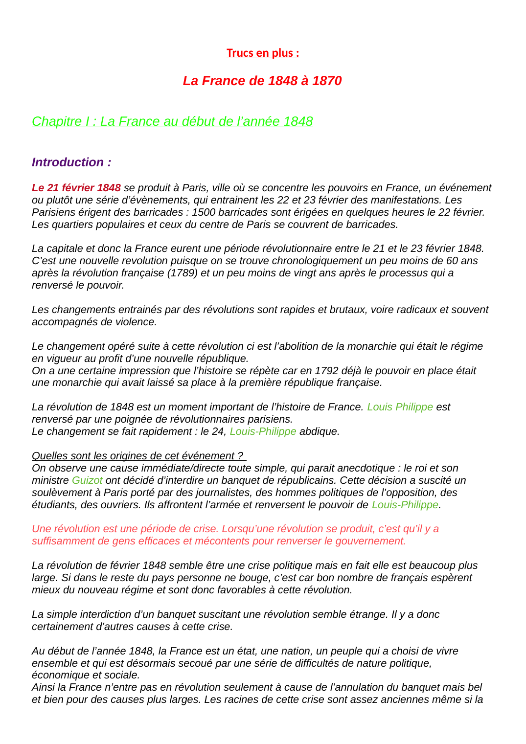 Prévisualisation du document La France de 1848 à 1870