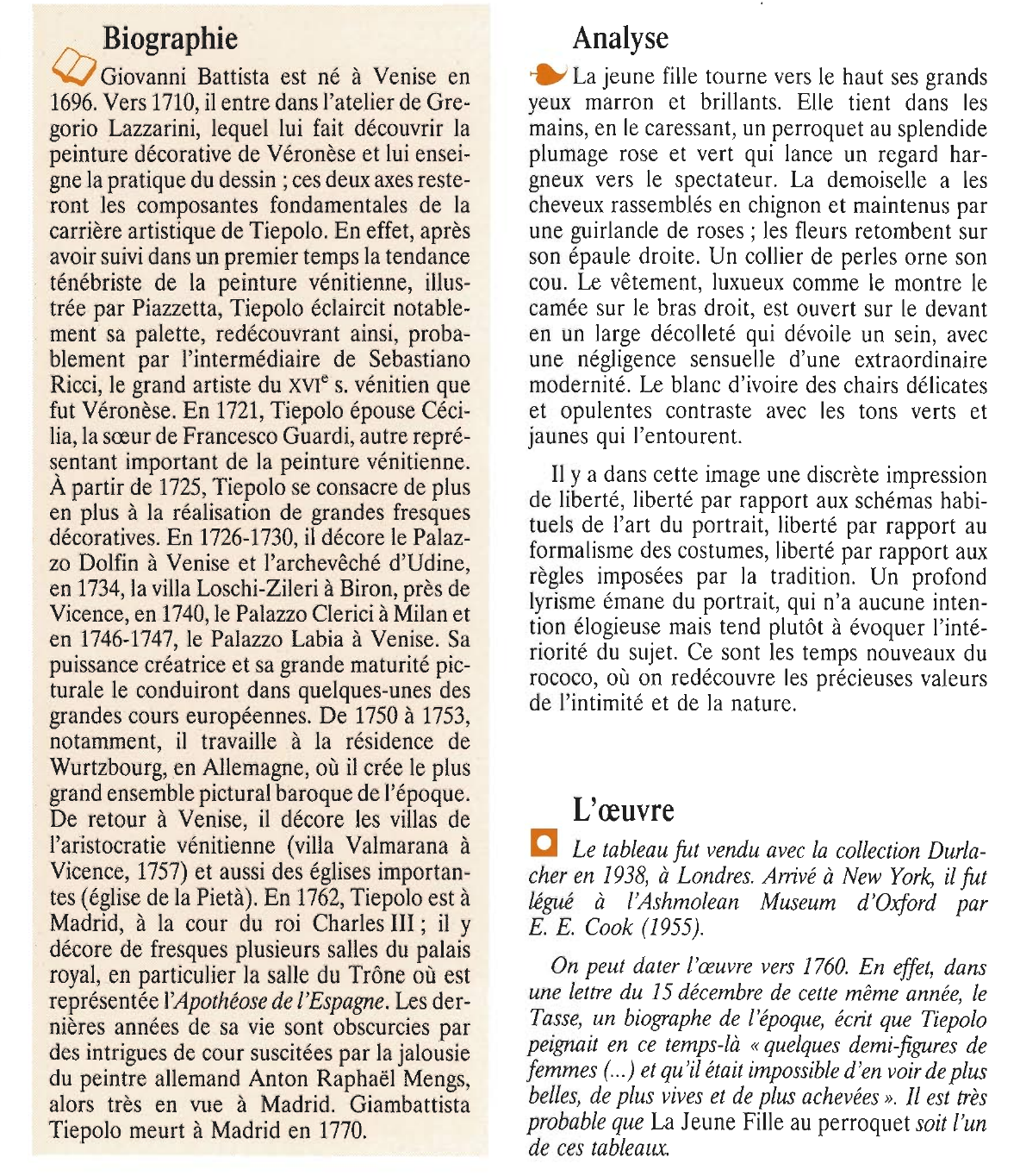 Prévisualisation du document TTEPOLO Giovanni Battista : LA JEUNE FILLE AU PERROQUET