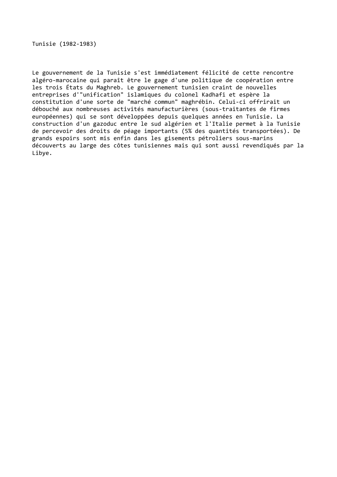Prévisualisation du document Tunisie (1982-1983)