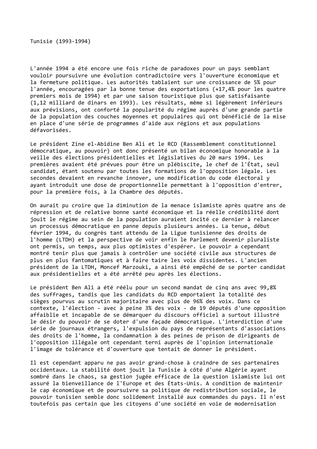 Prévisualisation du document Tunisie (1993-1994)