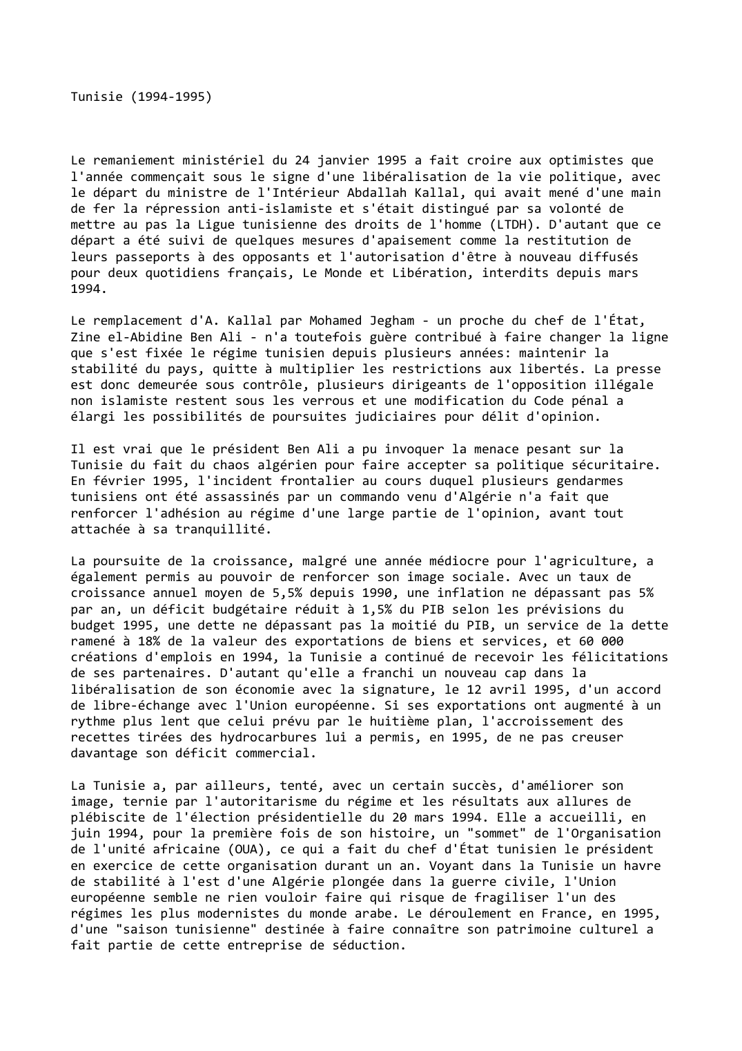 Prévisualisation du document Tunisie (1994-1995)