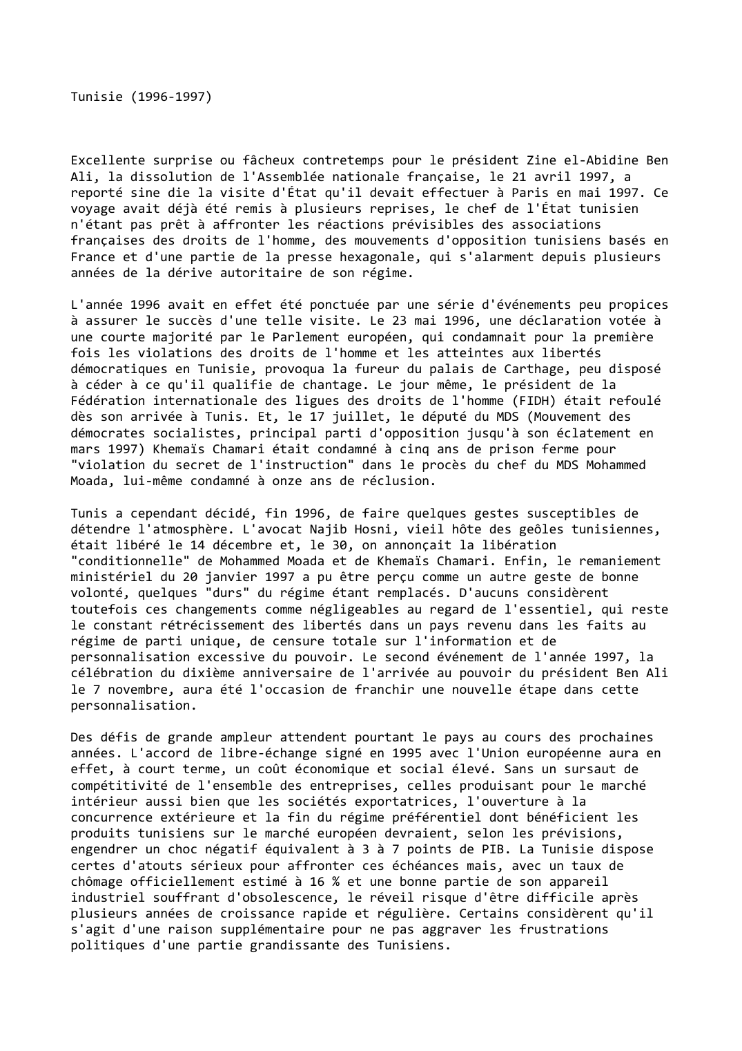 Prévisualisation du document Tunisie (1996-1997)