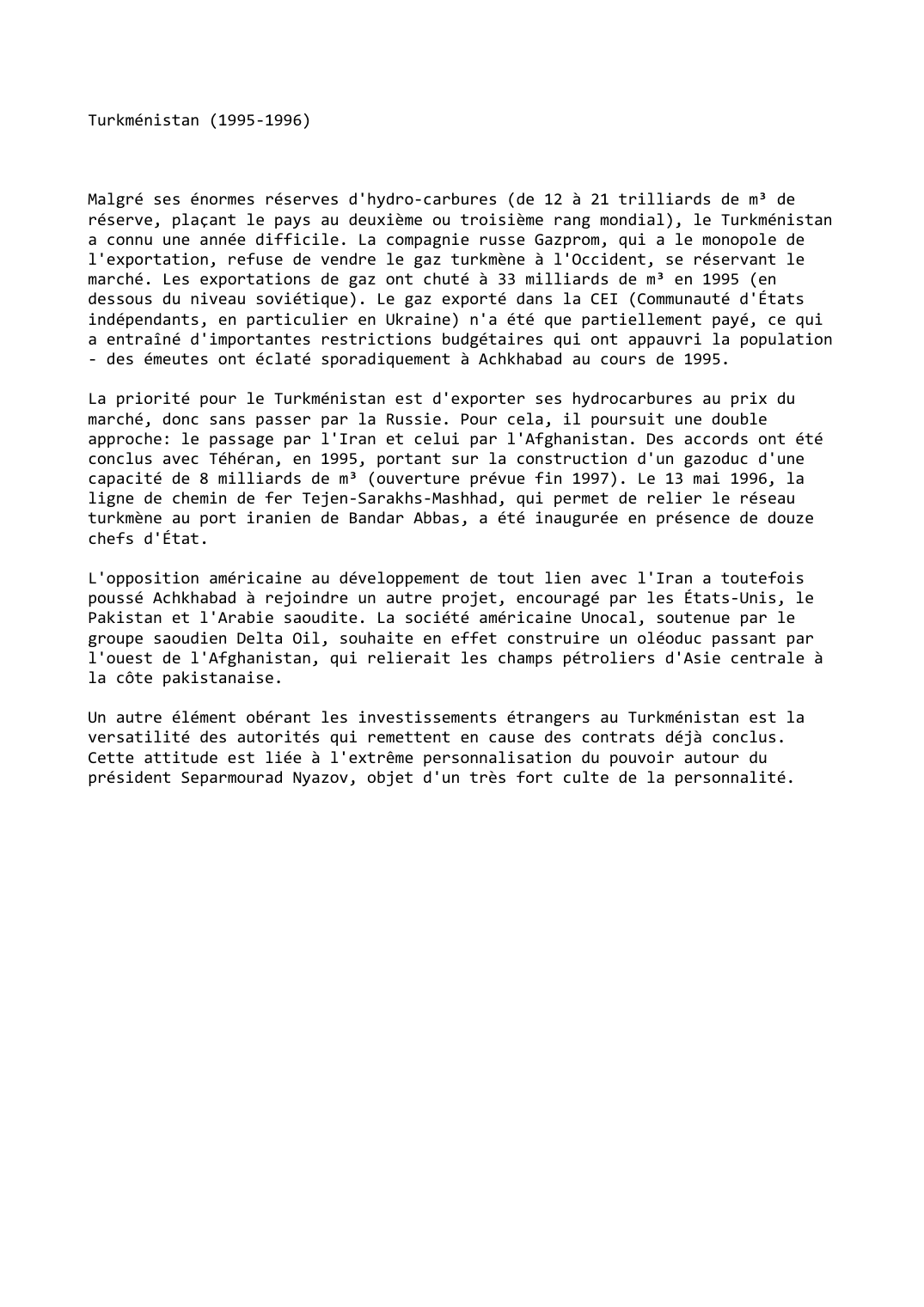 Prévisualisation du document Turkménistan (1995-1996)