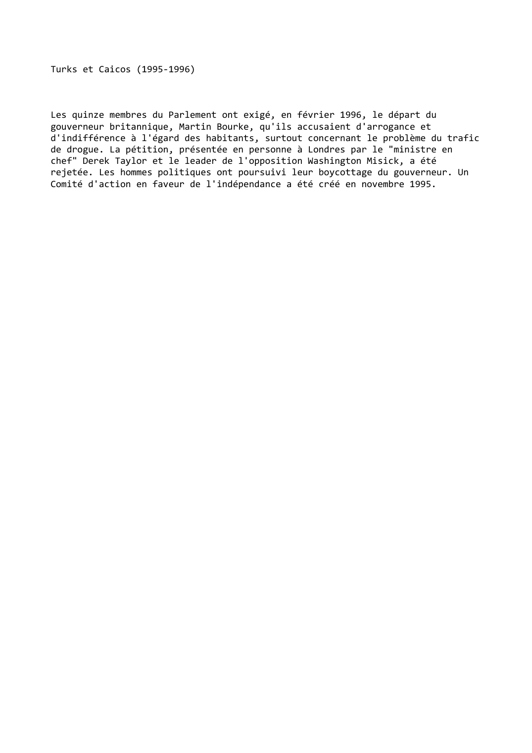 Prévisualisation du document Turks et Caicos (1995-1996)
