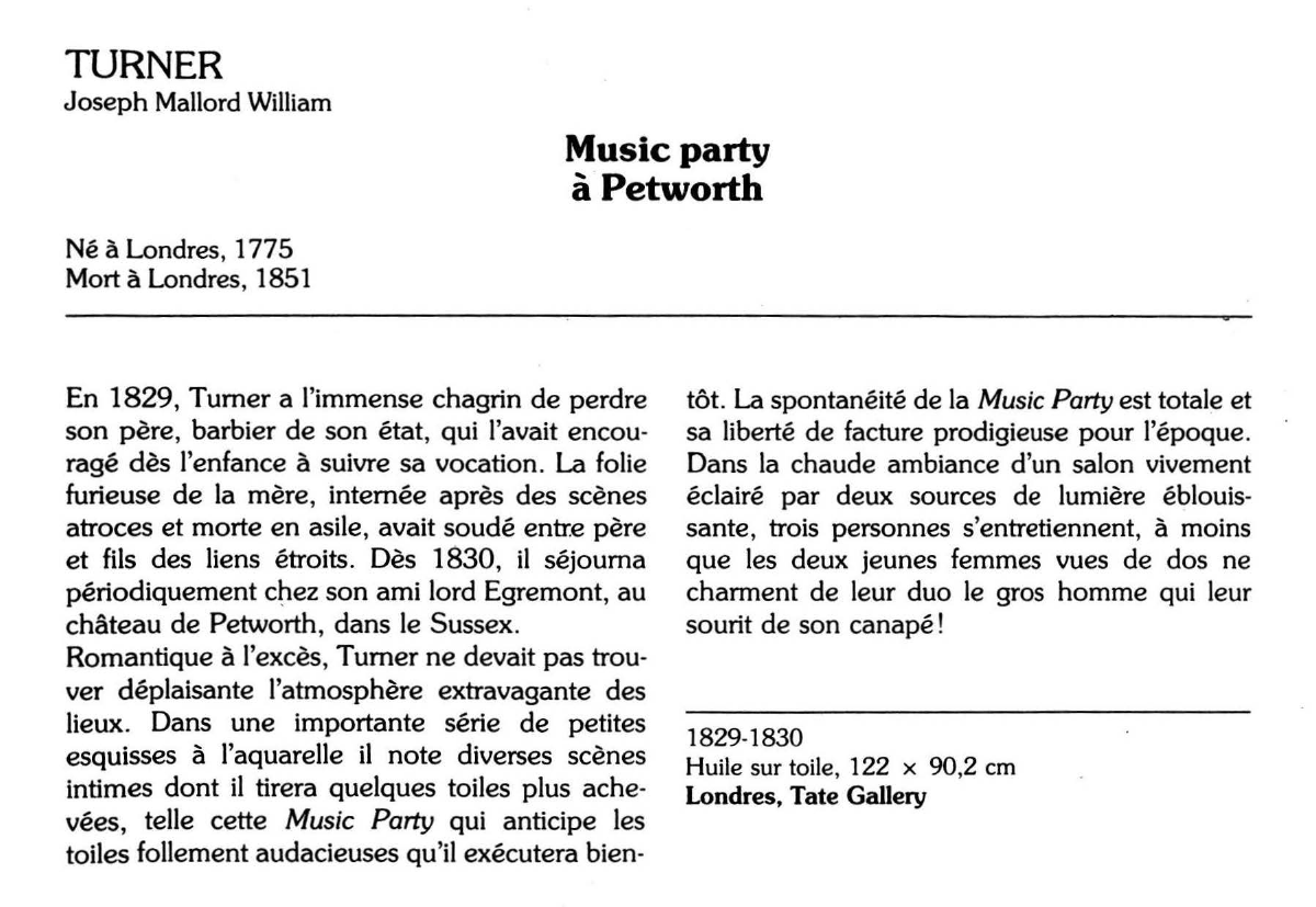 Prévisualisation du document TURNER Joseph Mallord William : Music party à Petworth