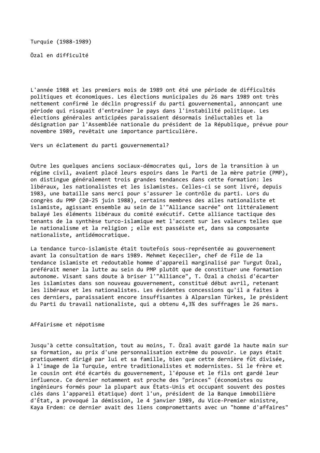 Prévisualisation du document Turquie (1988-1989)

Özal en difficulté