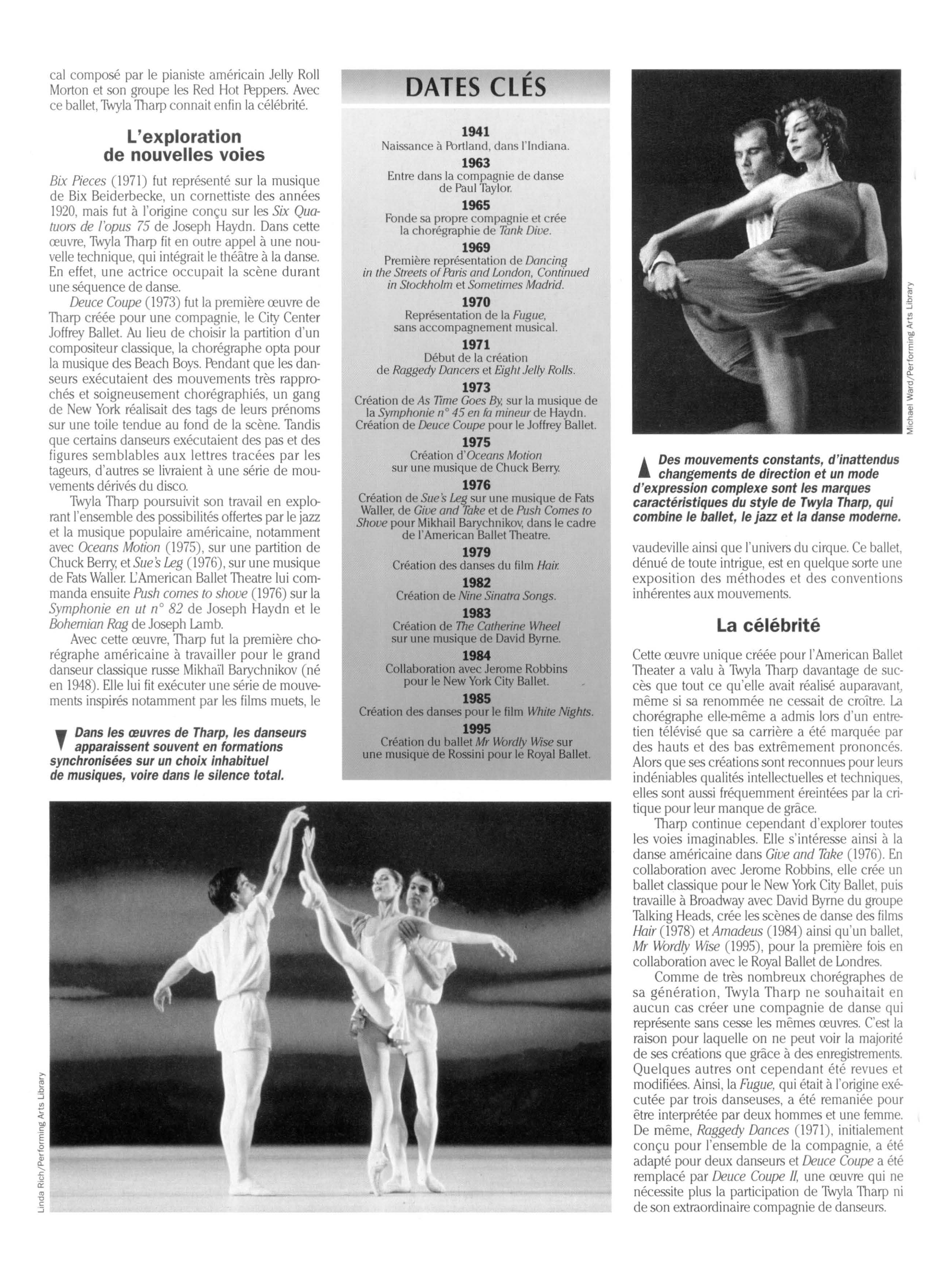 Prévisualisation du document Twyla Tharp (histoire de la danse)