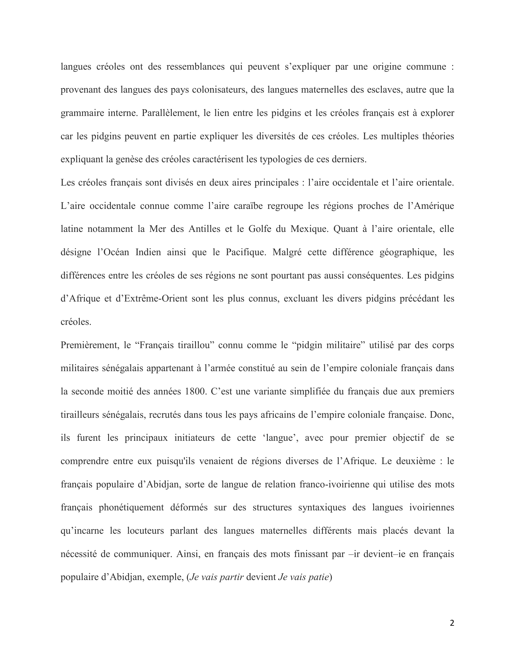Prévisualisation du document Typologie et Caractéristiques de la morphologie des langues créoles a base française