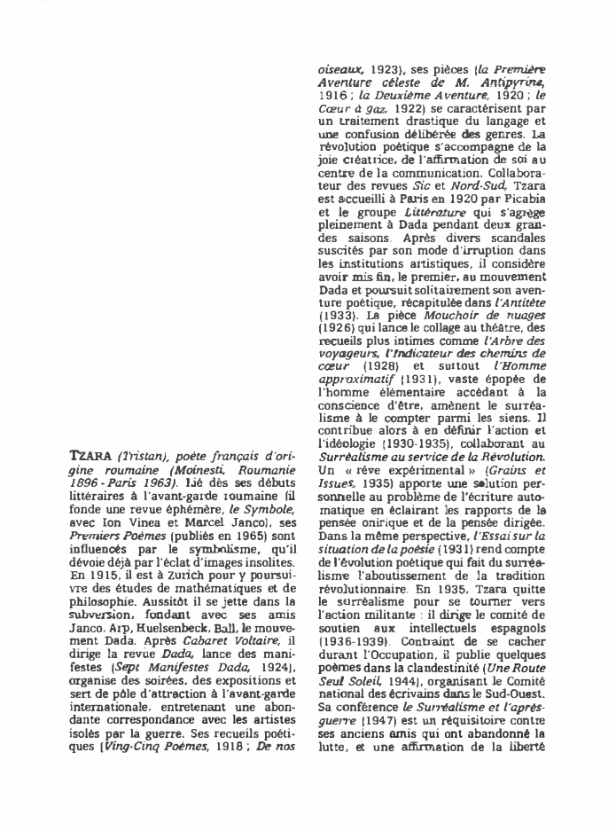 Prévisualisation du document TZARA (Tristan)