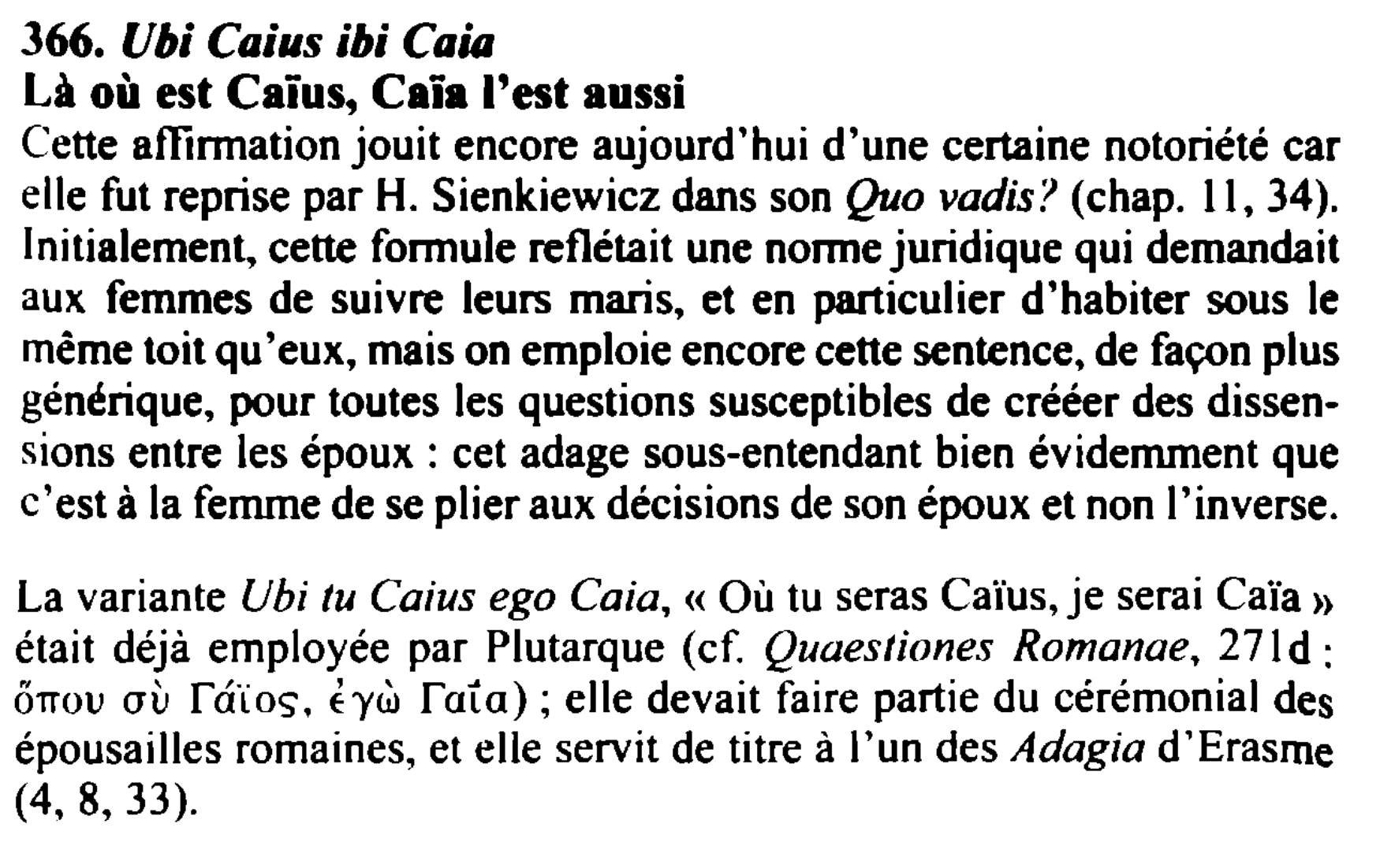 Prévisualisation du document Ubi Caius ibi Caia / Là où est Caïus, Caïa l'est aussi