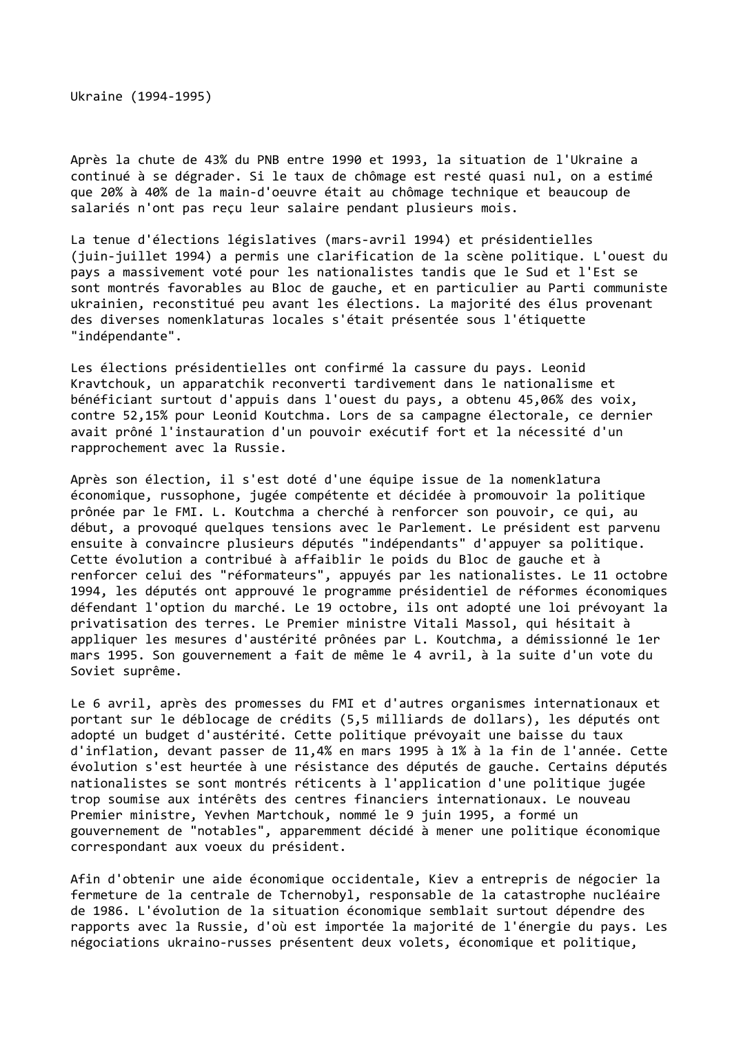 Prévisualisation du document Ukraine (1994-1995)