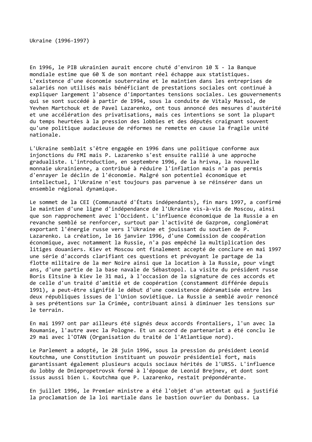 Prévisualisation du document Ukraine (1996-1997)