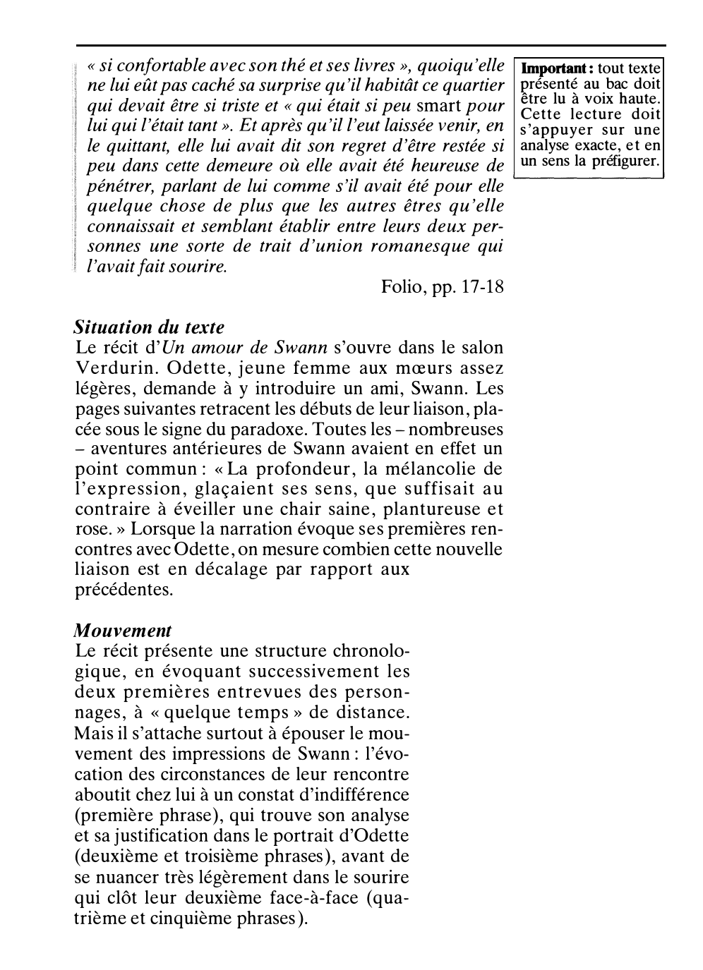 Prévisualisation du document Un amour de Swann de Proust (commentaire)