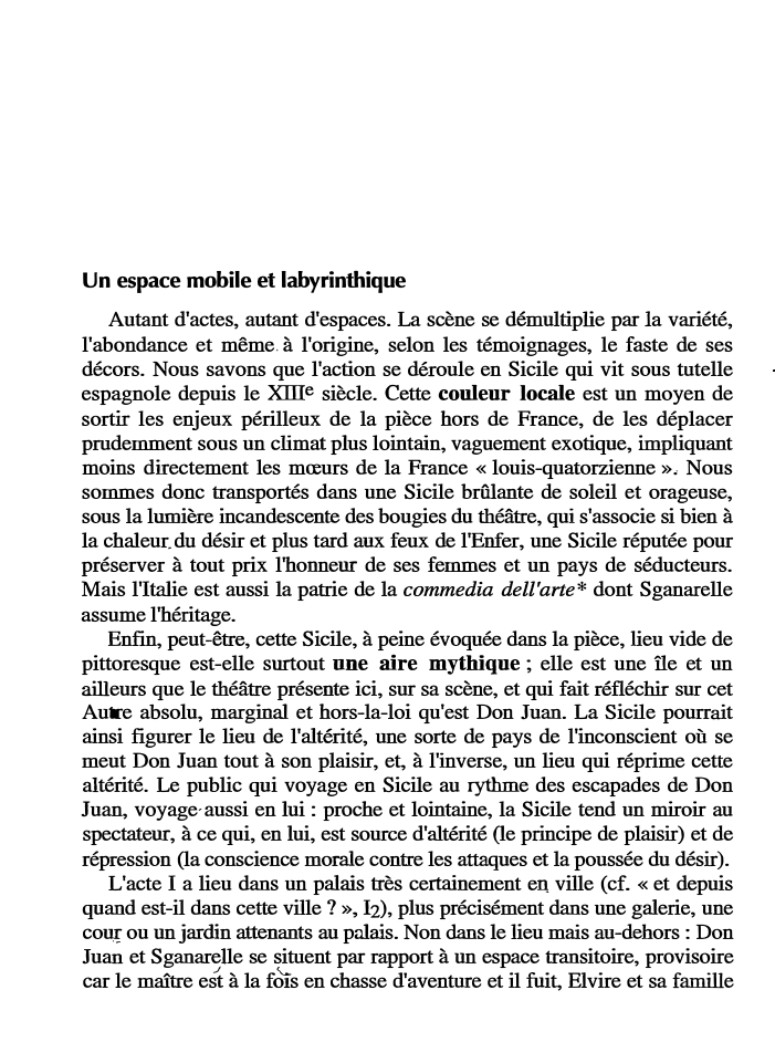 Prévisualisation du document Un espace mobile et labyrinthique dans Dom Juan de Molière