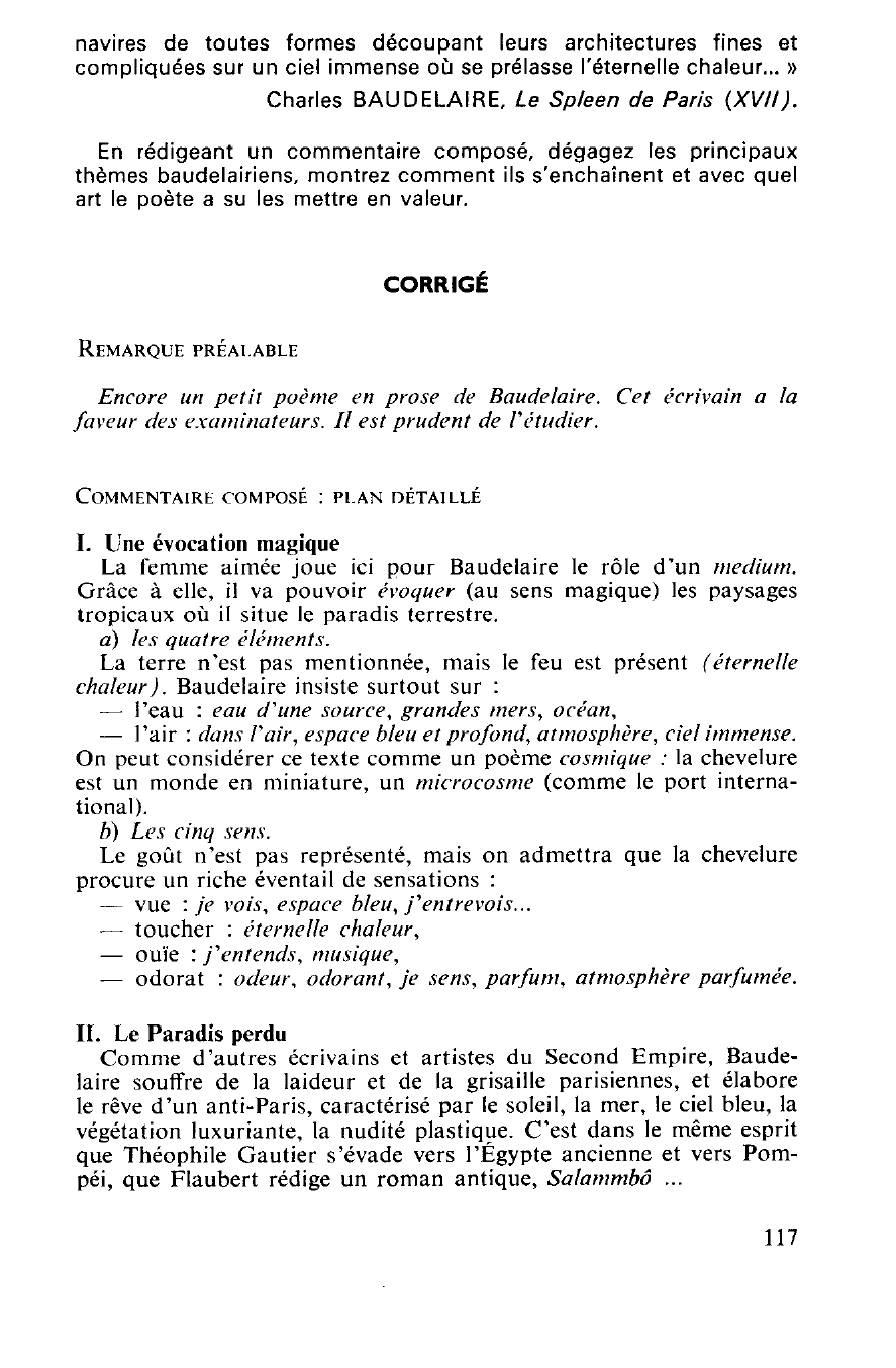 Prévisualisation du document UN HÉMISPHÈRE DANS UNE CHEVELURE - Charles BAUDELAIRE, Le Spleen de Paris (XVII). Commentaire composé