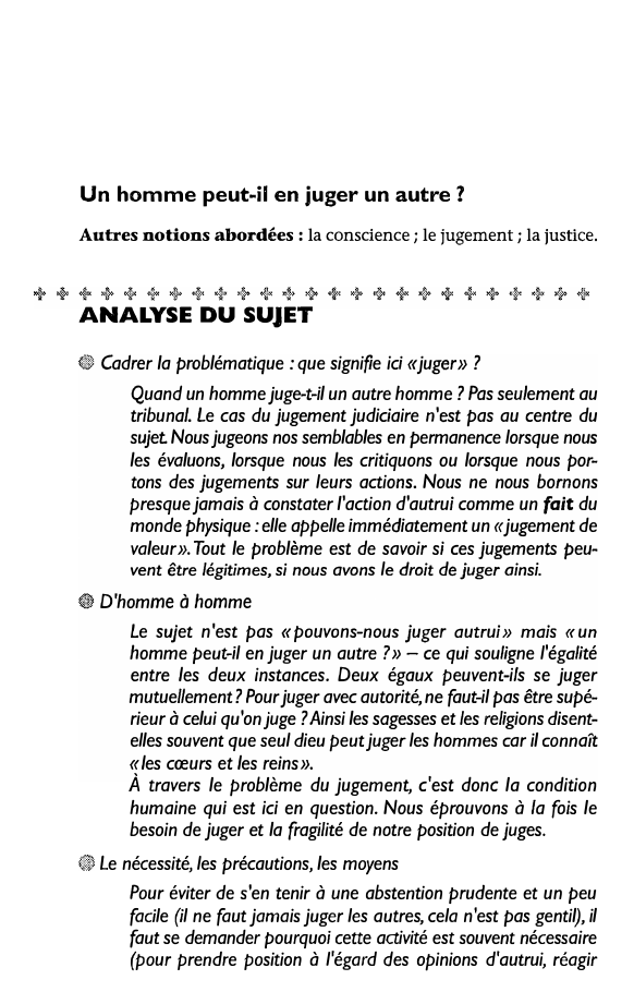 Prévisualisation du document Un homme peut-il en juger un autre ?
Autres notions abordées : la conscience ; le jugement ; la justice....