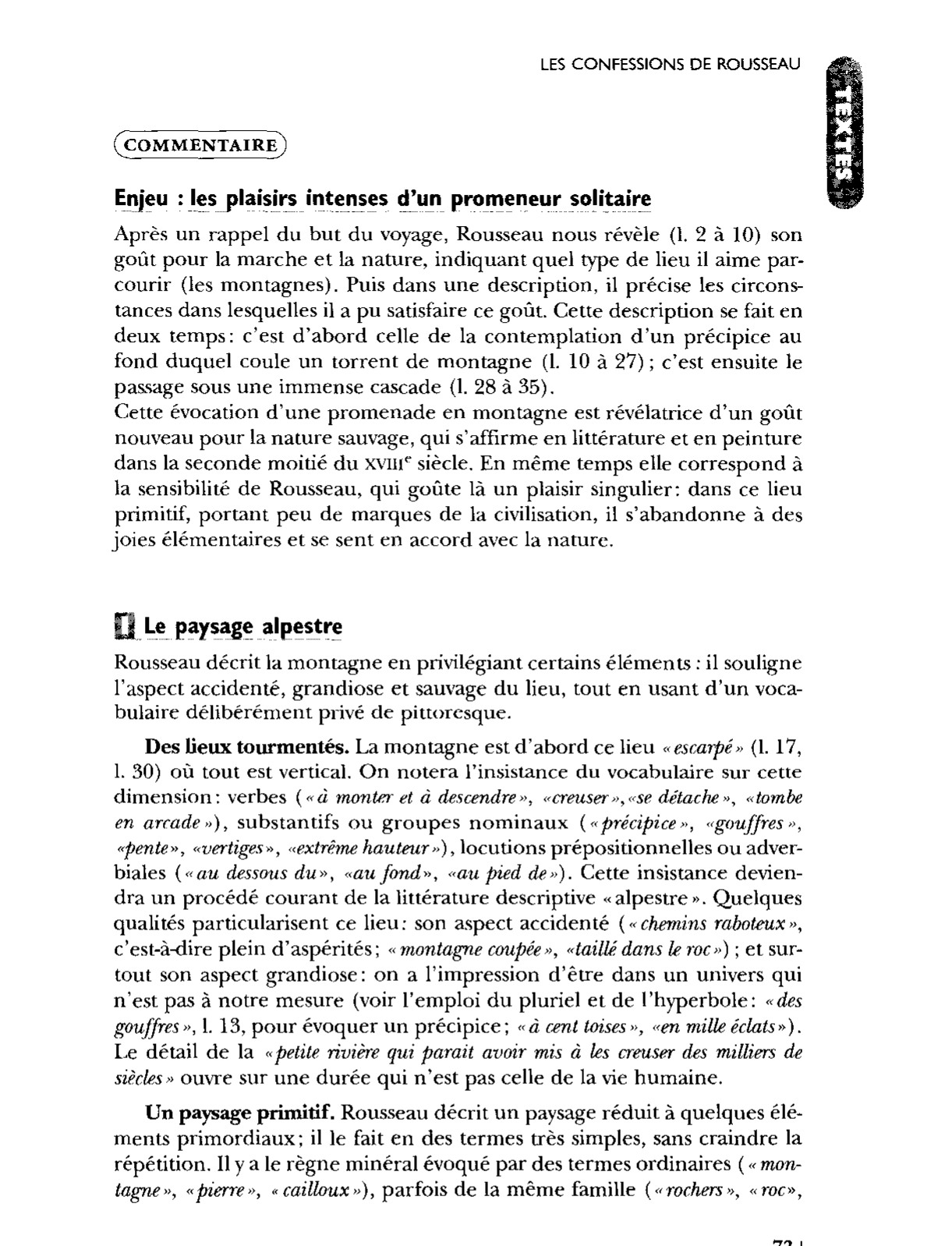 Prévisualisation du document Un paysage alpestre et sauvage   Livre IV, Folio (Gallimard), pp. 227 - 228 - Rousseau
