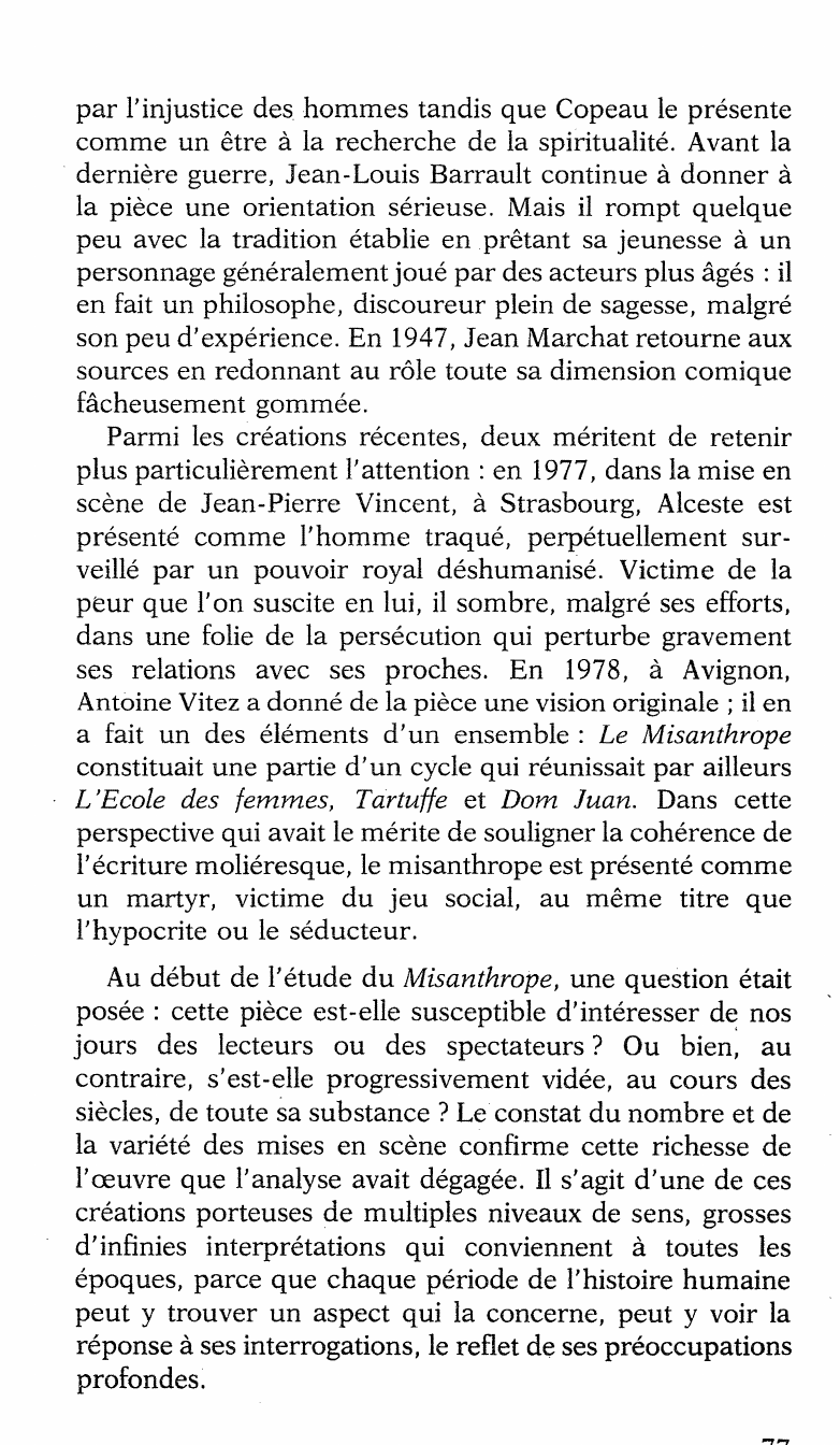 Prévisualisation du document Un personnage aux multiples visages : les interprétations scéniques d'Alceste