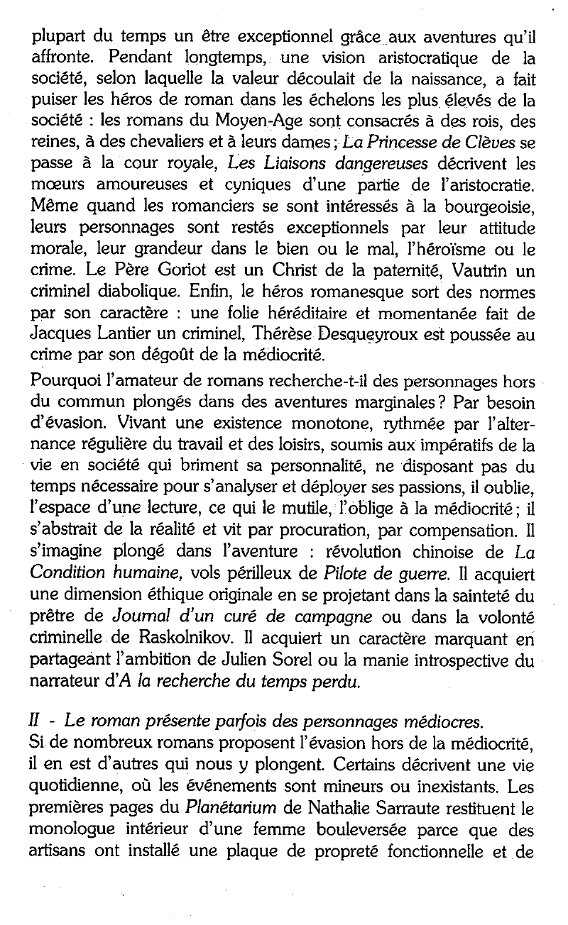 Prévisualisation du document Un personnage médiocre peut-il être un héros de roman?