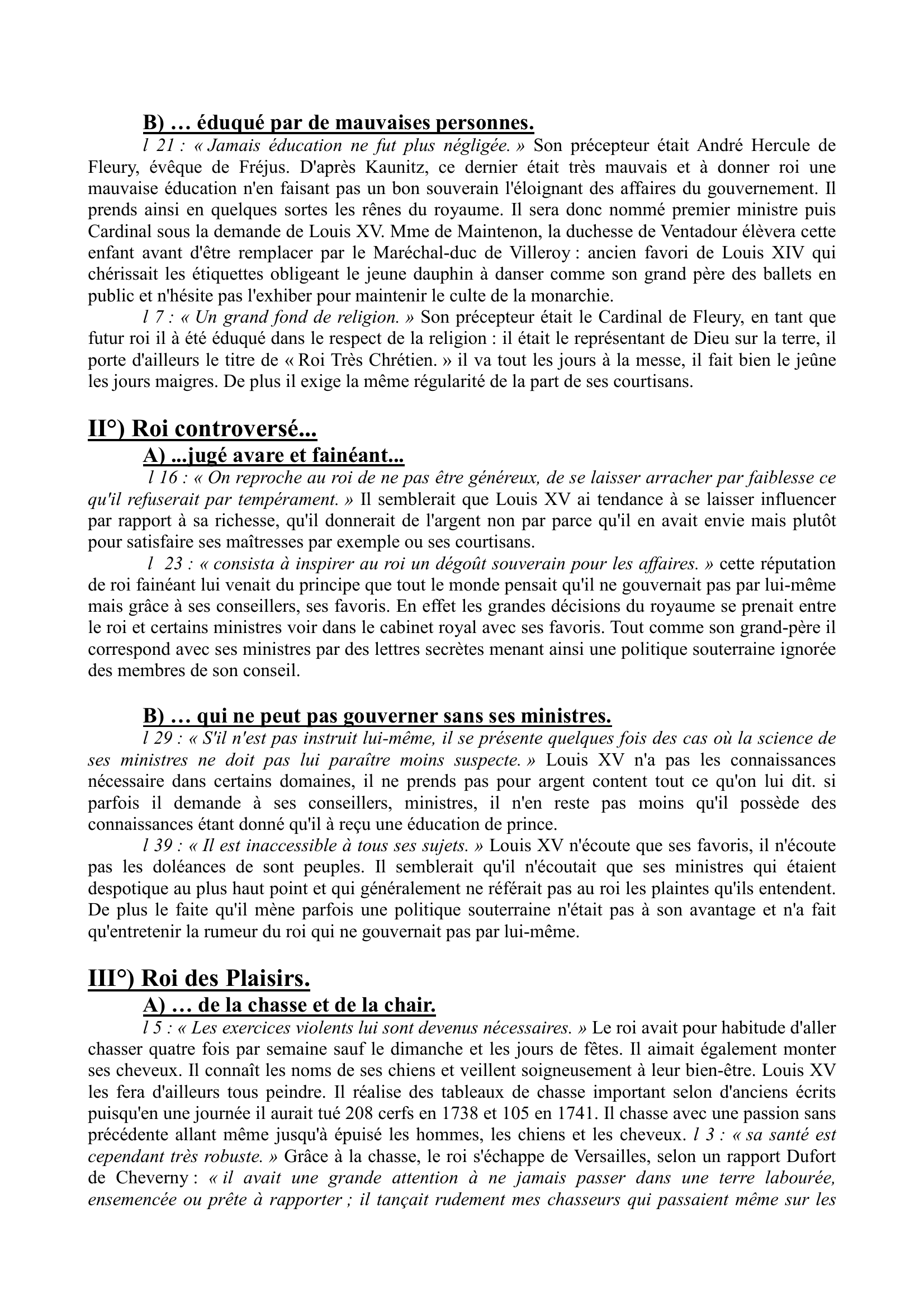 Prévisualisation du document UN PORTRAIT DE LOUIS XV du Comte de Kaunitz dans les Mémoires sur la cours de France (commentaire)