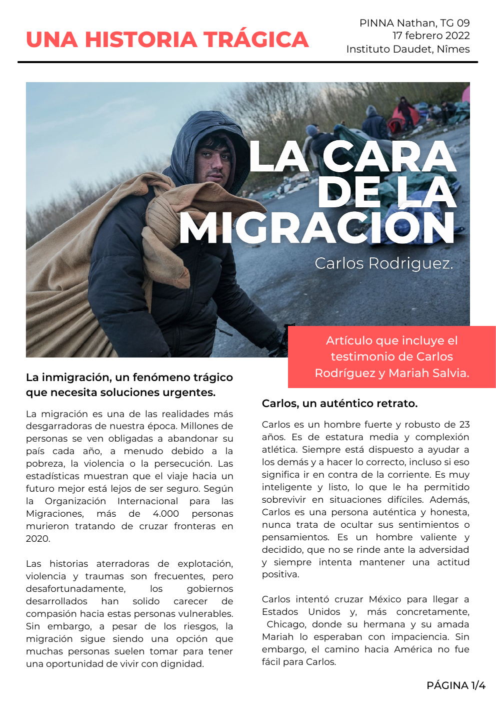 Prévisualisation du document UNA HISTORIA TRÁGICA  La inmigración
