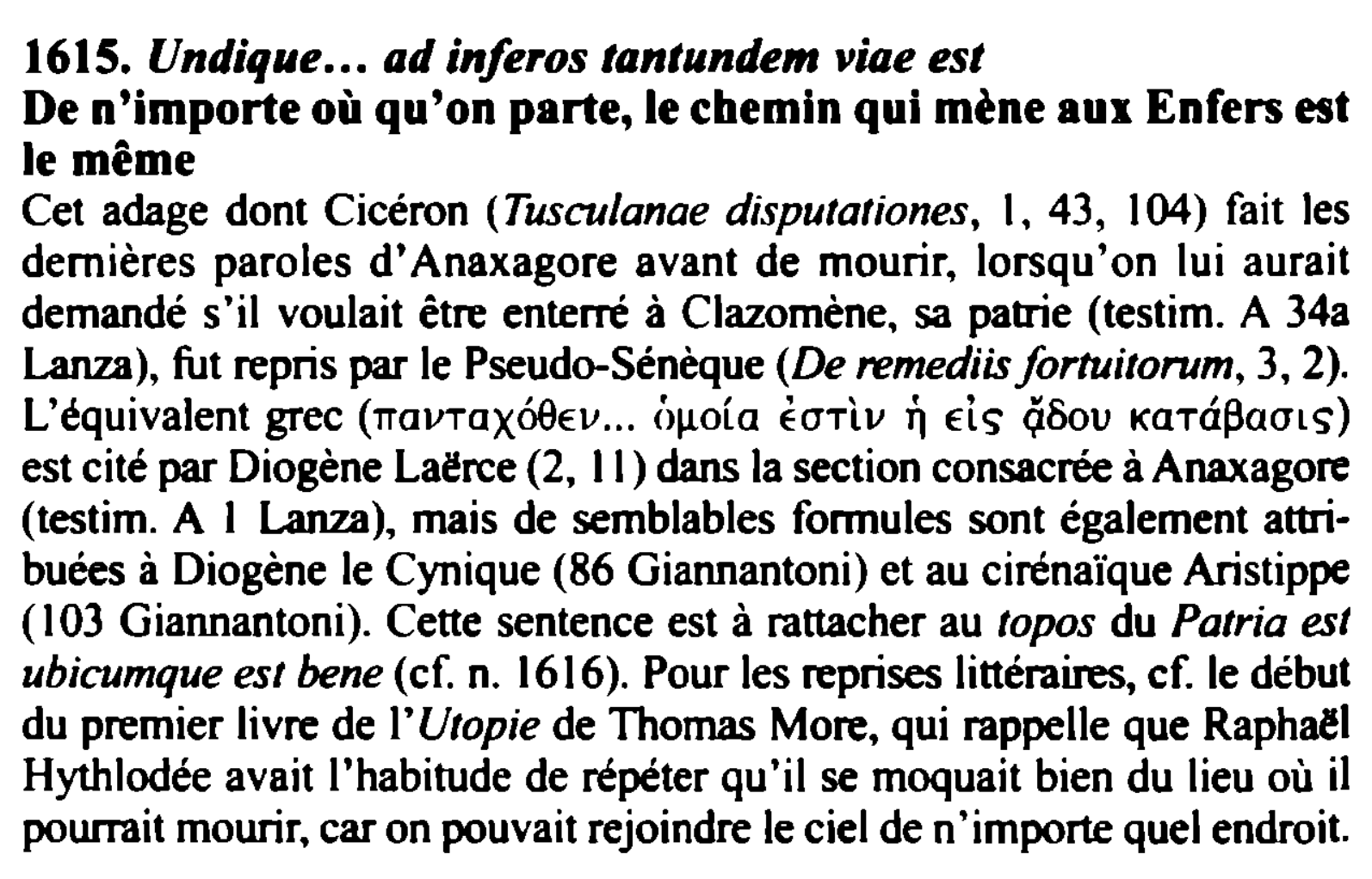 Prévisualisation du document Undique... ad inferos tantundem viae est