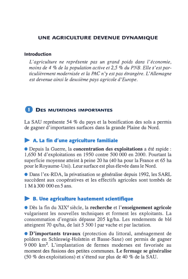 Prévisualisation du document UNE AGRICULTURE DEVENUE DYNAMIQUE
Introduction

L'agriculture ne représente pas un grand poids dans l'économie,
moins de 4 % de la...