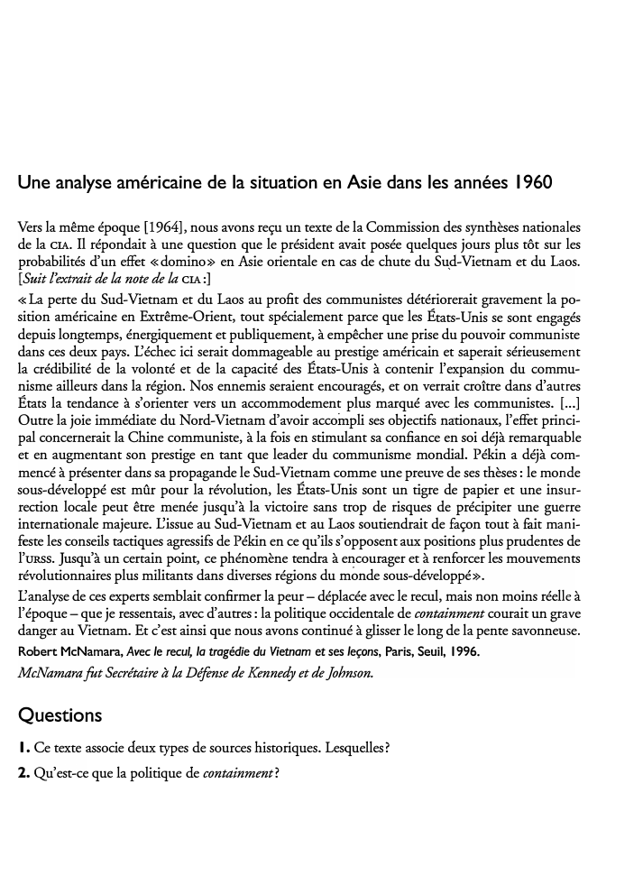 Prévisualisation du document Une analyse américaine de la situation en Asie dans les années 1960
Vers la même époque [1964], nous avons reçu...