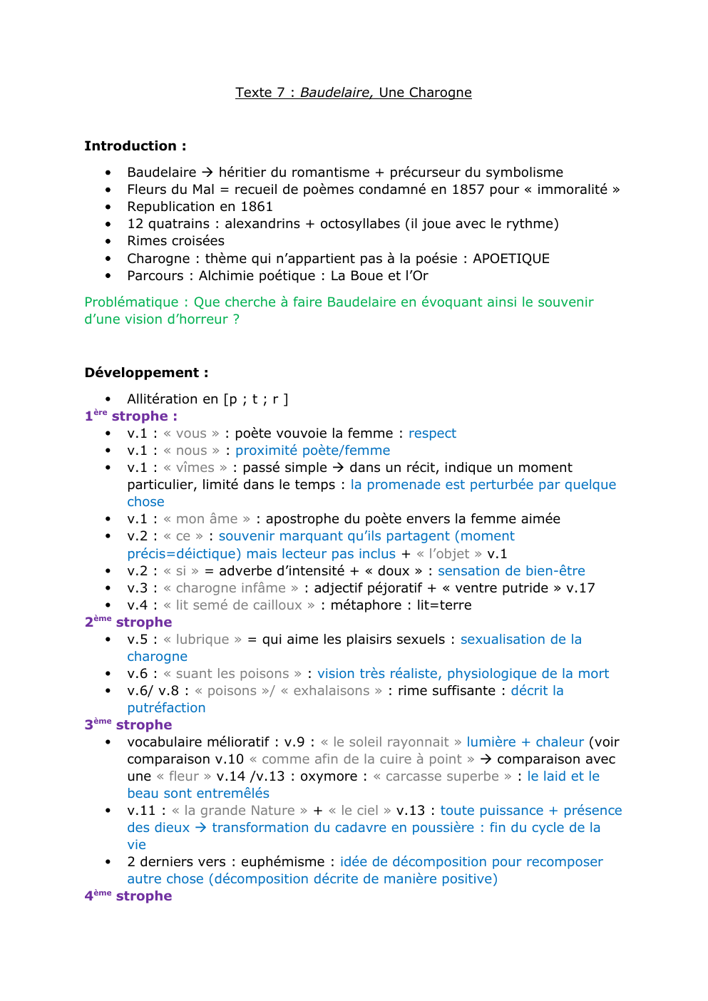 Prévisualisation du document Une Charogne, Baudelaire : analyse linéaire