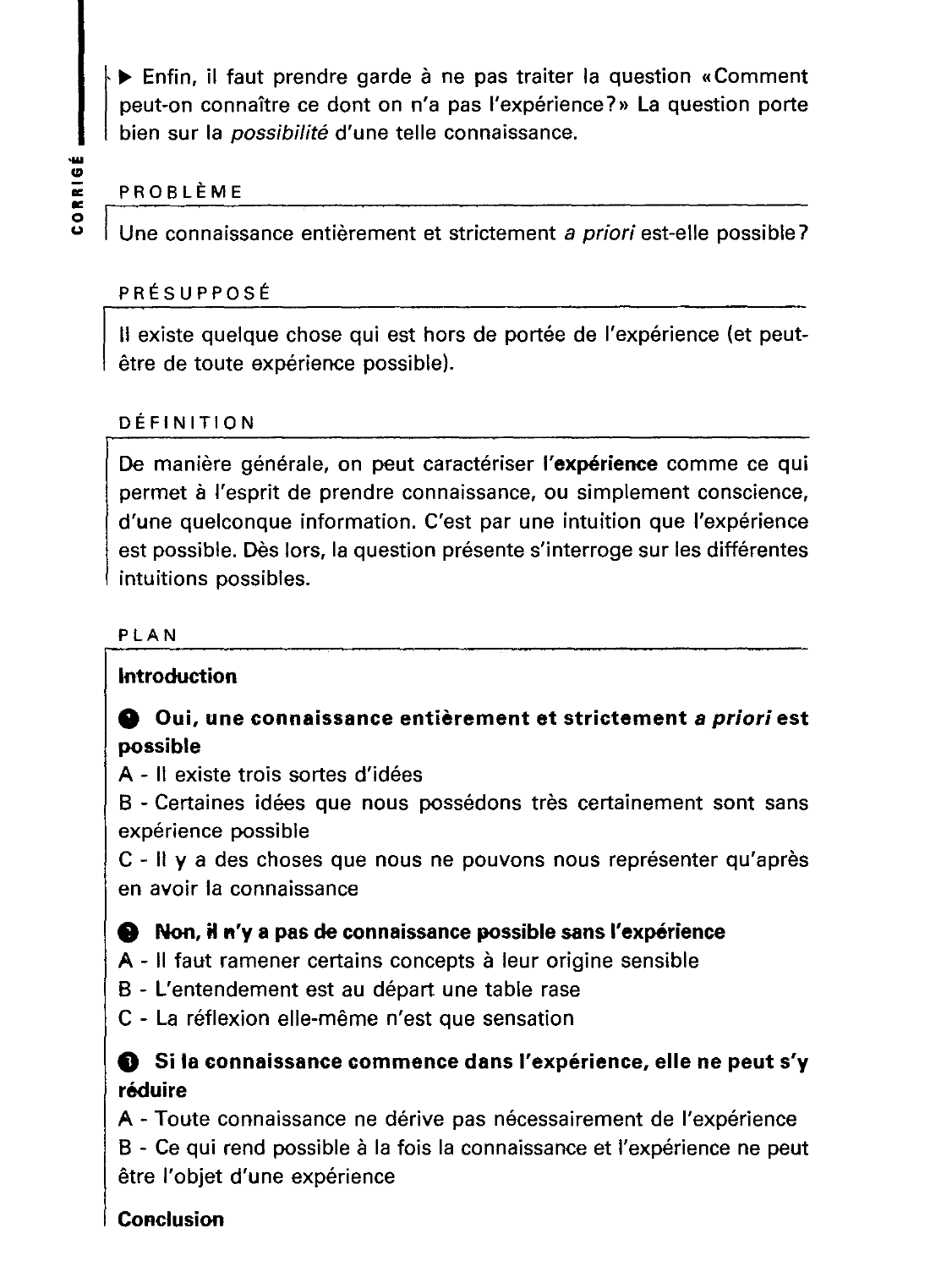 Prévisualisation du document Une connaissance entièrement et strictement a priori est-elle possible ?