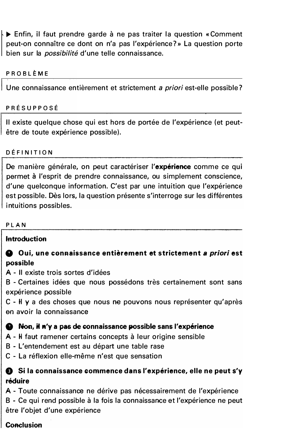 Prévisualisation du document Une connaissance entièrement et strictement a priori est-elle possible?